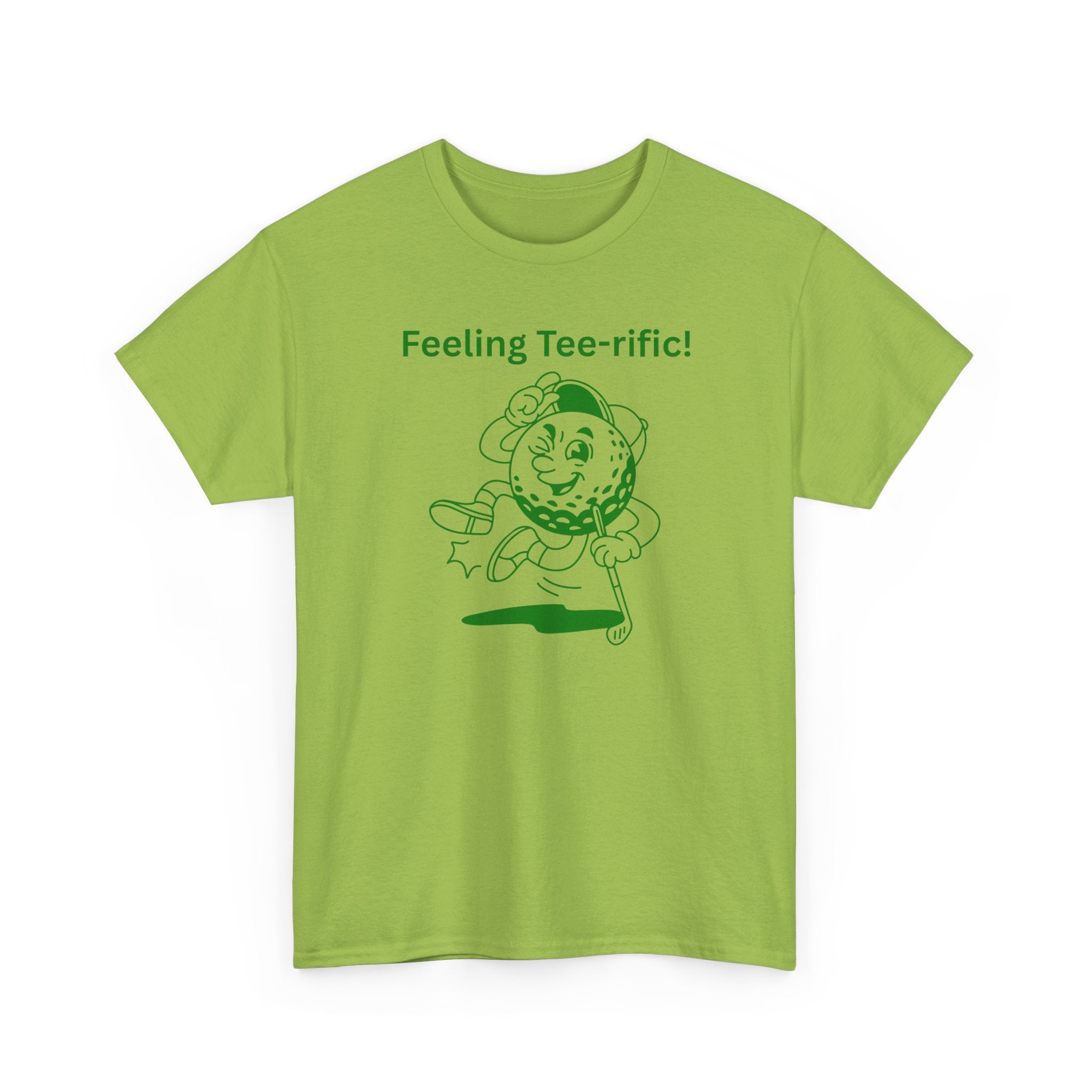 Golf Tee T-Shirt — "Feeling Tee-rific!" Vintage Golf Character Shirt