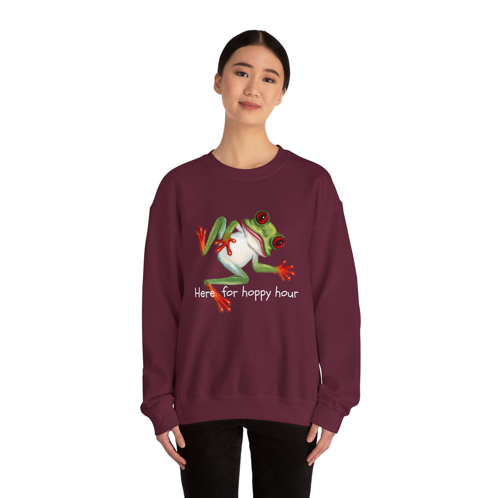 Frog 'Here for Hoppy Hour' Crewneck Sweatshirt