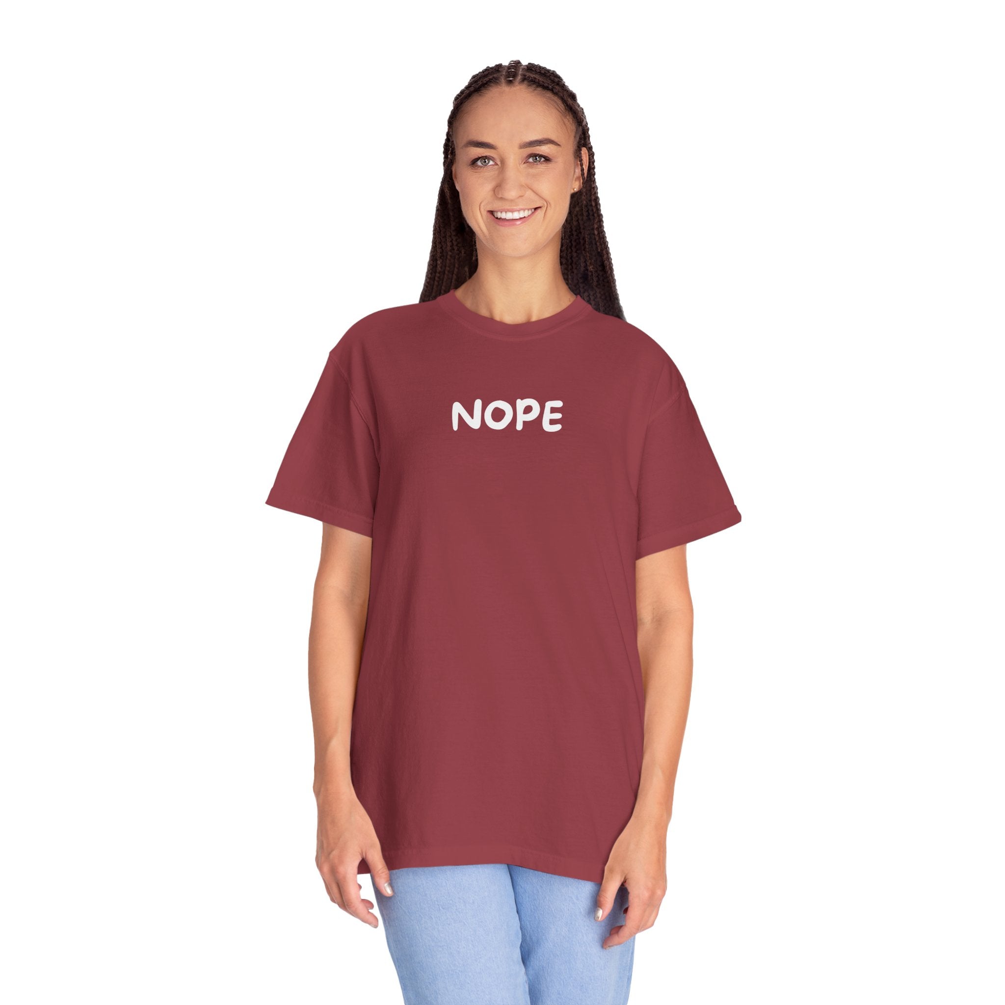 Nope T‑Shirt — Casual Graphic Tee with Bold 'NOPE' Text
