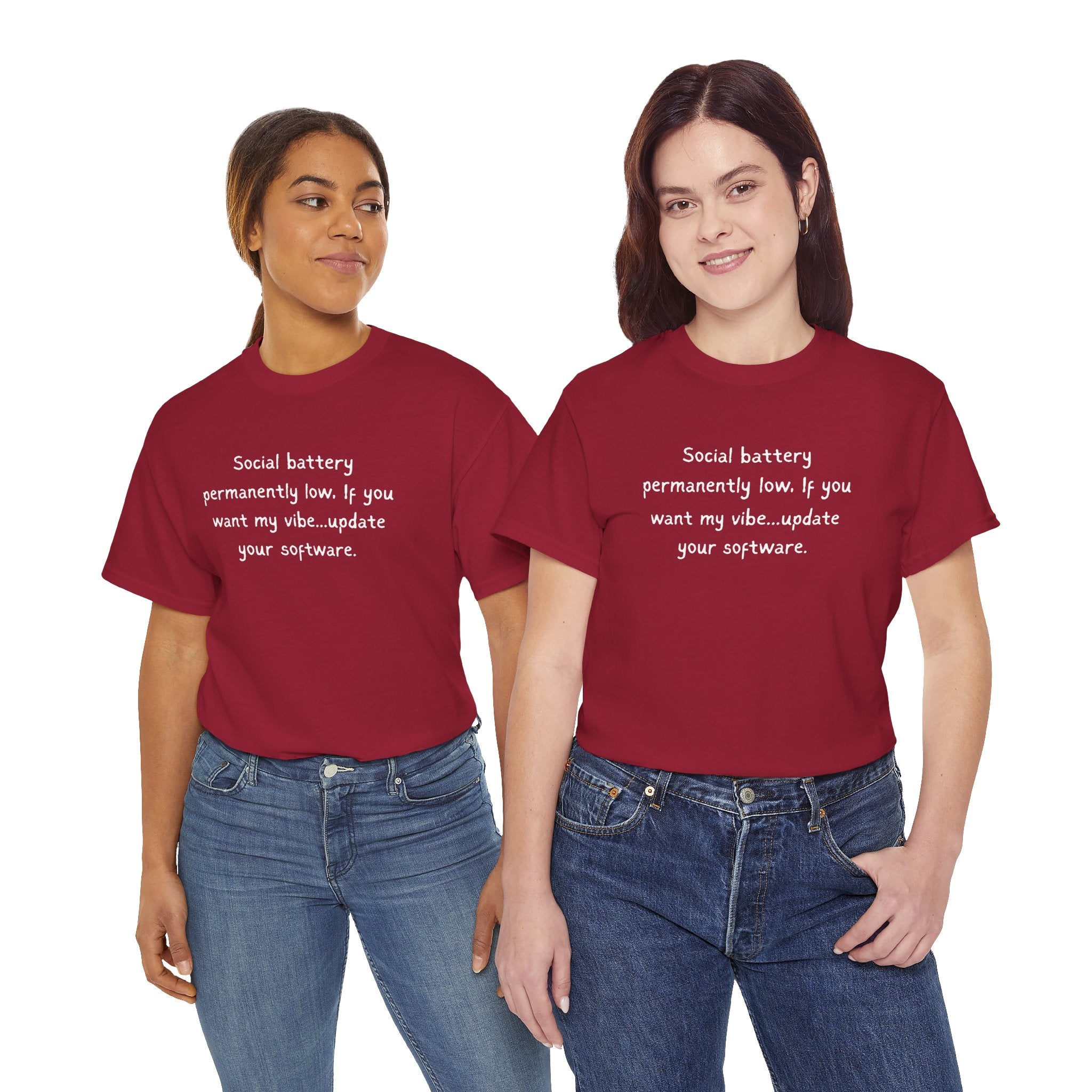 Social Battery Permanently Low Tee — Introvert Humor Cotton T-Shirt