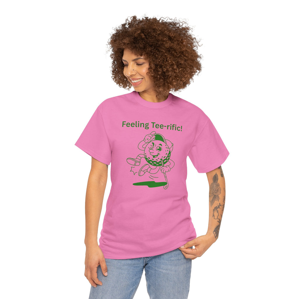 Golf Tee T-Shirt — "Feeling Tee-rific!" Vintage Golf Character Shirt