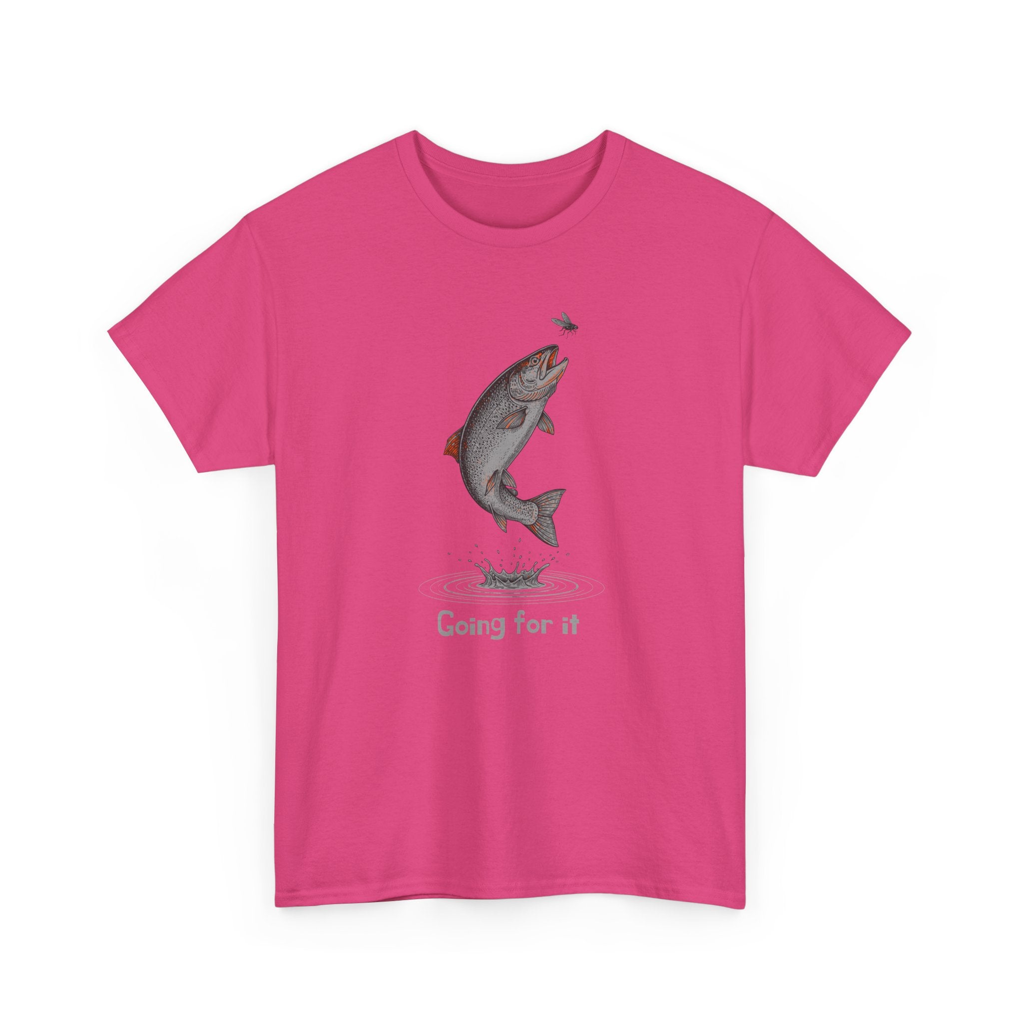 Fishing T‑Shirt — Leaping Trout 'Going for it' Graphic Tee