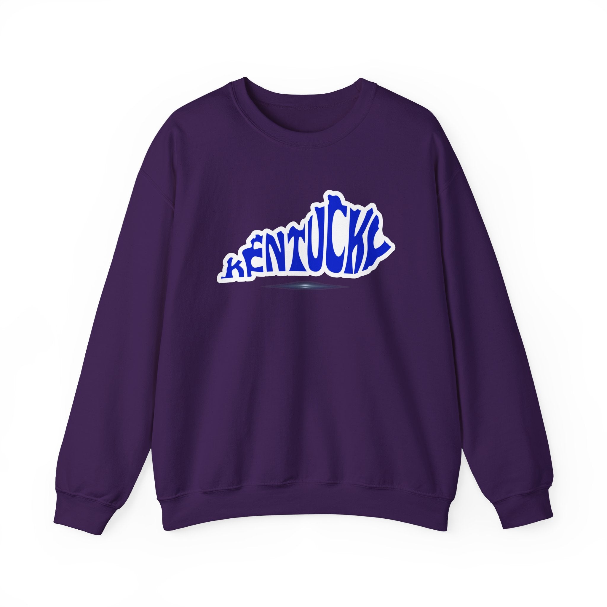 Kentucky State Outline Crewneck Sweatshirt — Blue 'Kentucky' Typography