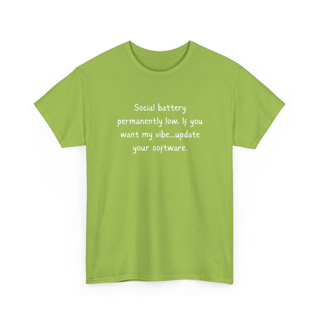 Social Battery Permanently Low Tee — Introvert Humor Cotton T-Shirt
