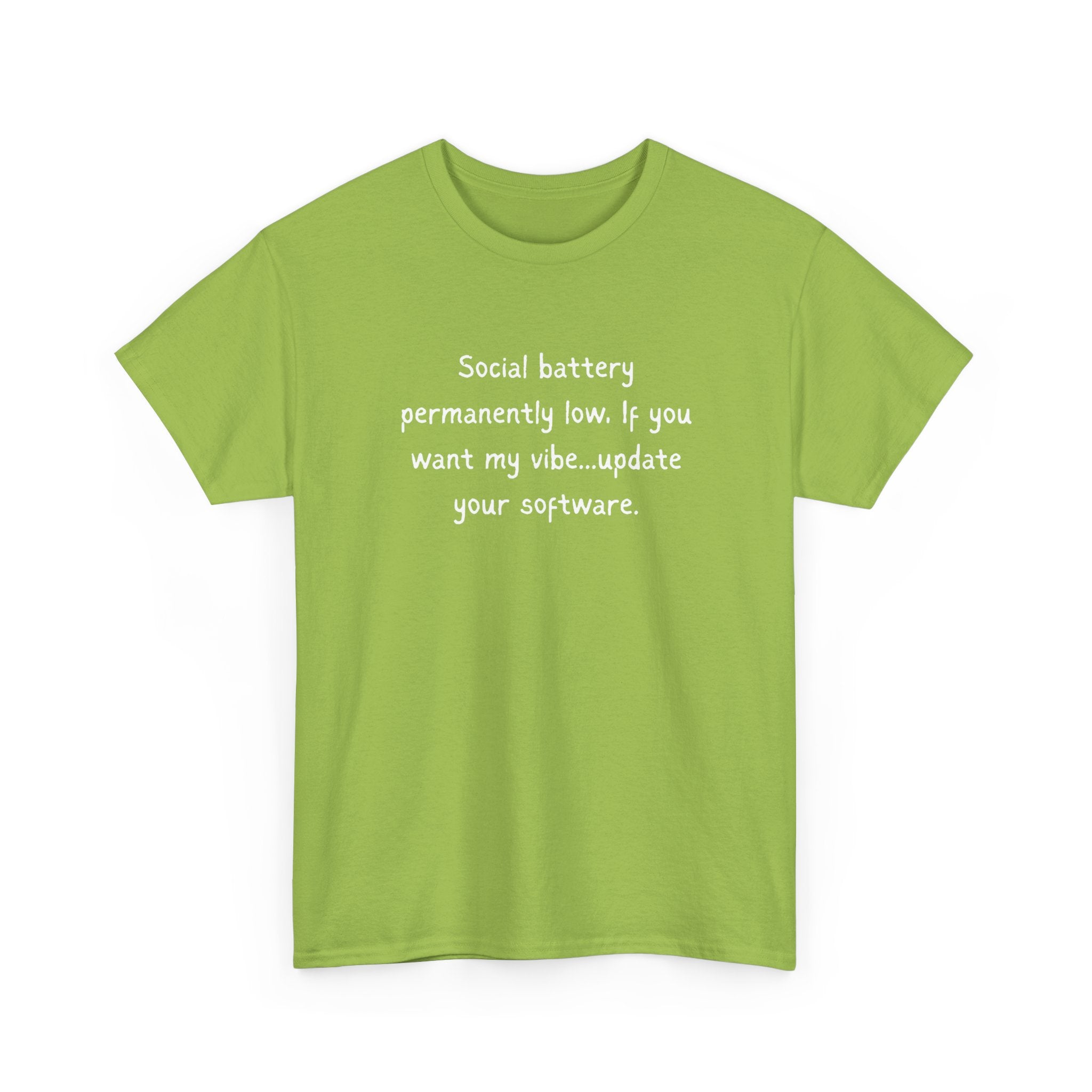 Social Battery Permanently Low Tee — Introvert Humor Cotton T-Shirt