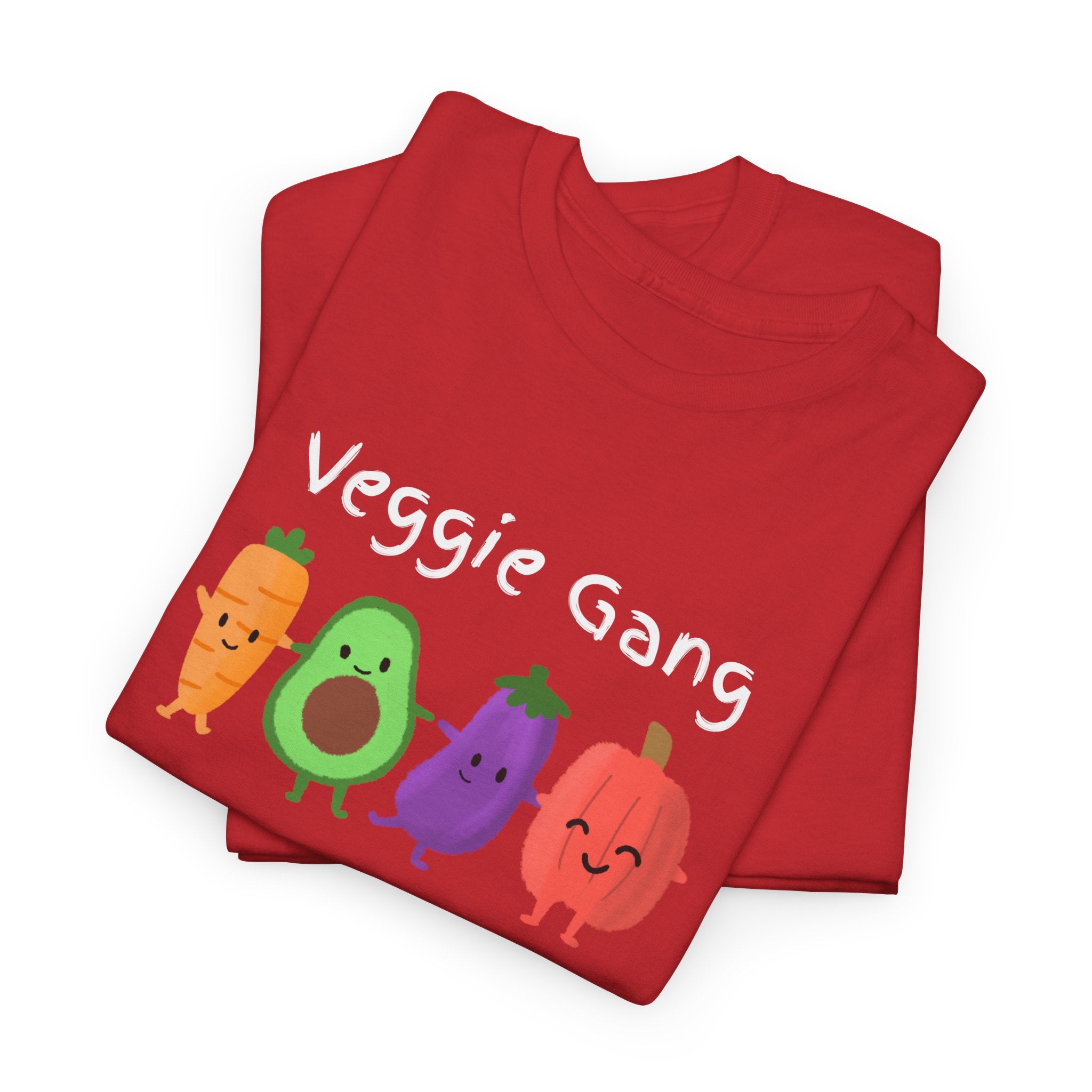 Veggie Gang T-Shirt – Cute Cartoon Avocado, Carrot, Eggplant & Pepper Tee