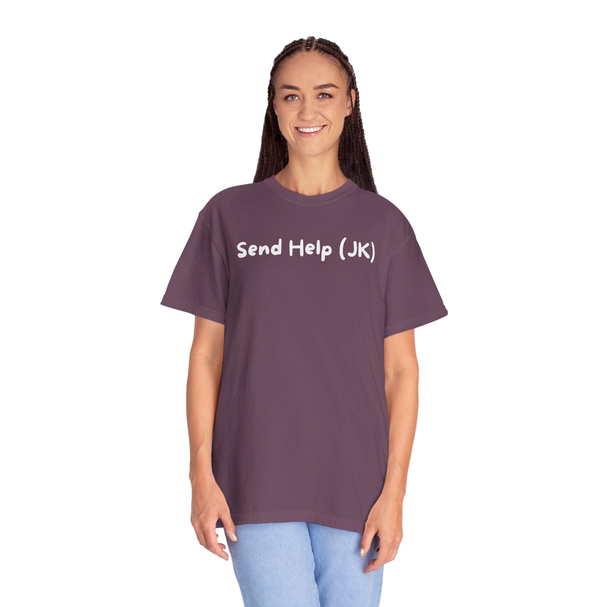 T-Shirt — "Send Help (JK)" Casual Graphic Tee