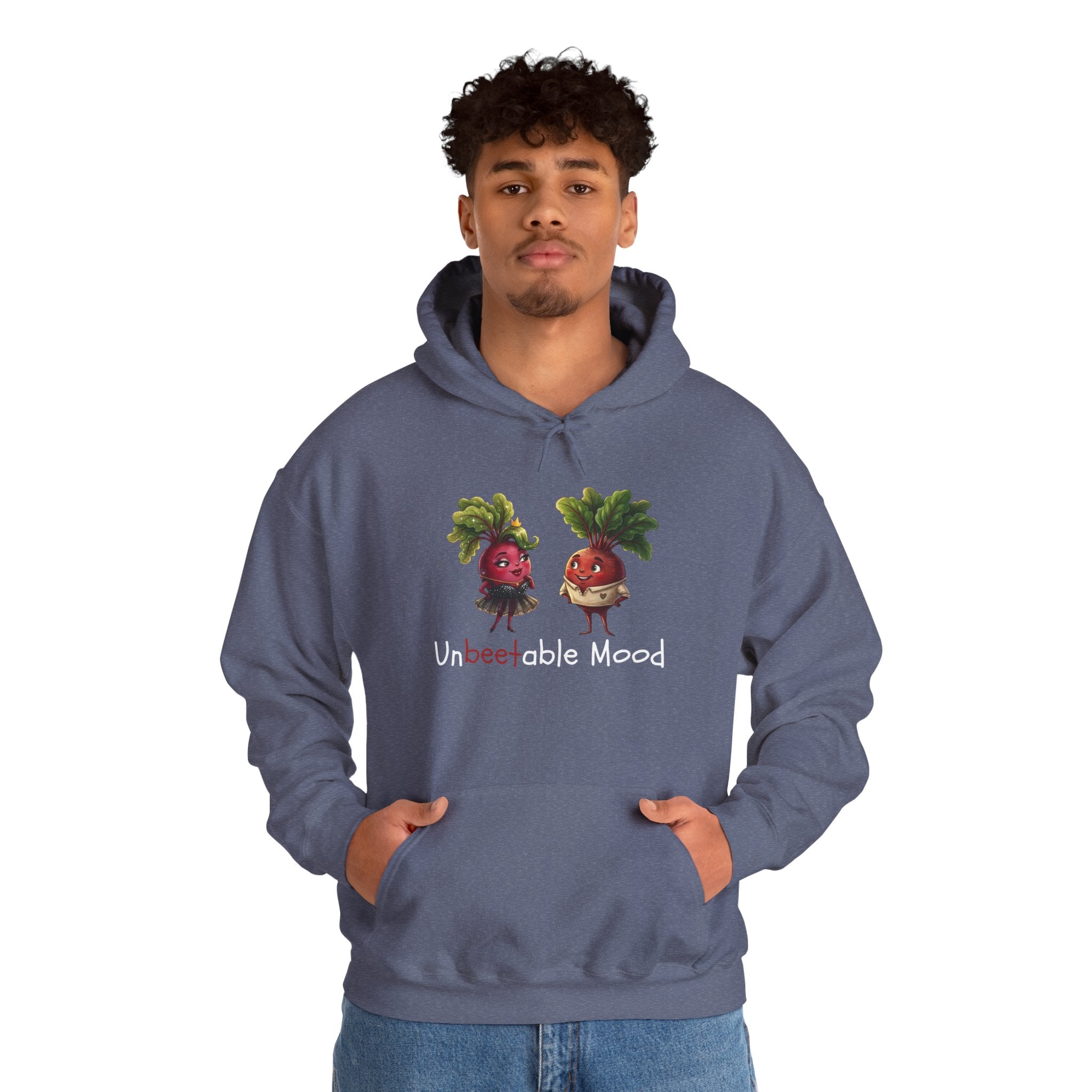 Radish 'Unbeetable Mood' Hoodie – Cute Veggie Couple Graphic Sweatshirt