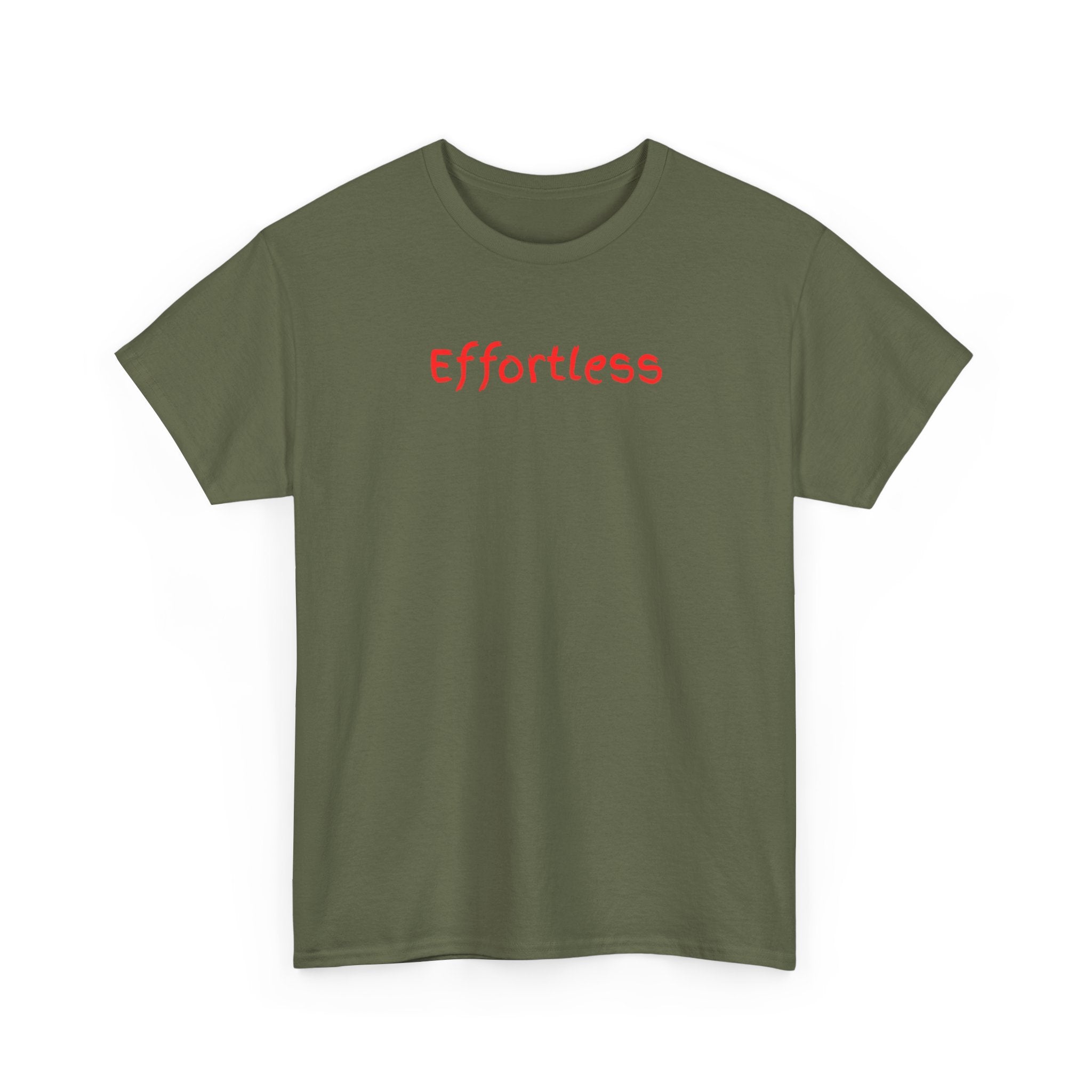 Effortless Tee — Minimal Red Script Graphic T-Shirt