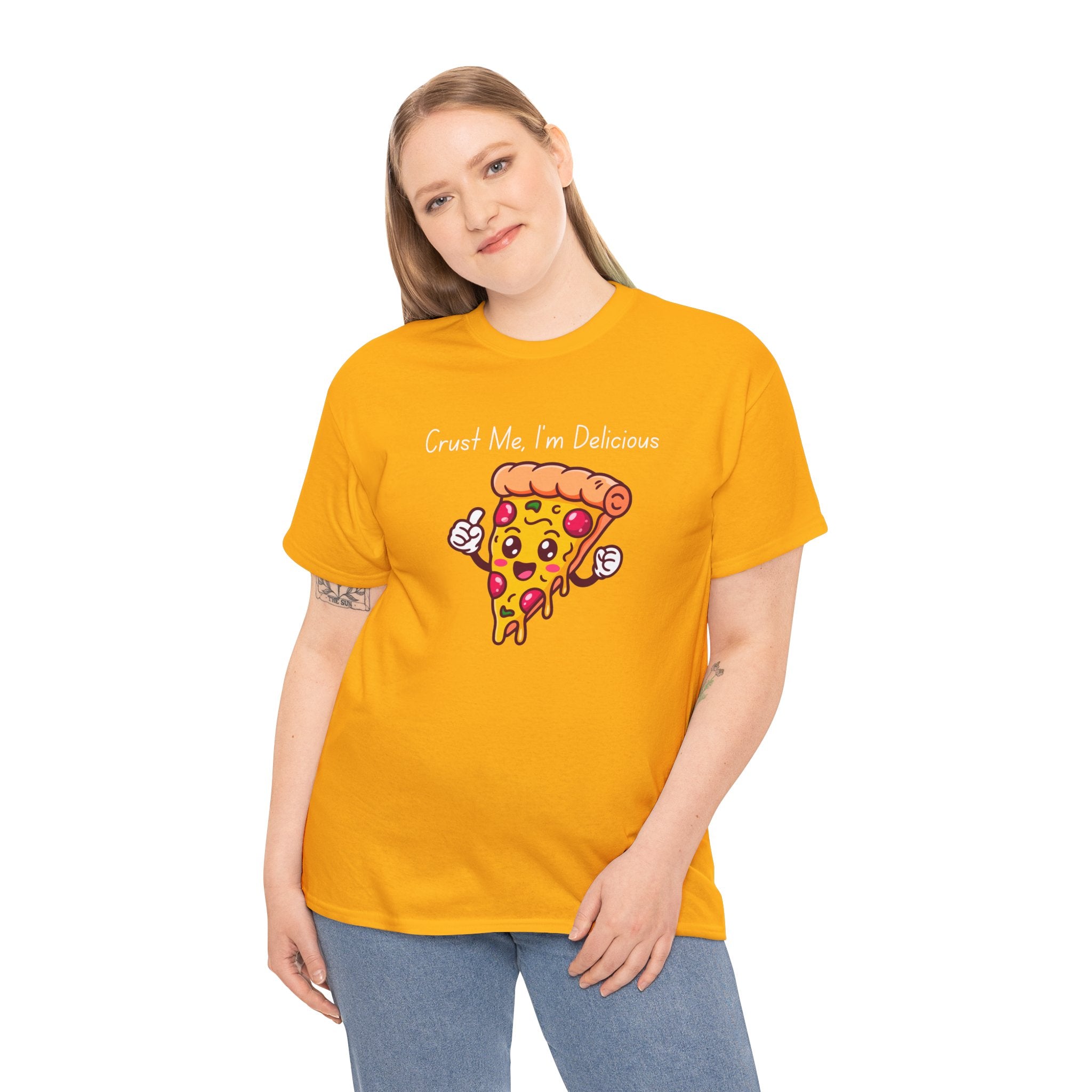Pizza Slice Tee — "Crust Me, I'm Delicious" Funny Pizza Graphic Shirt
