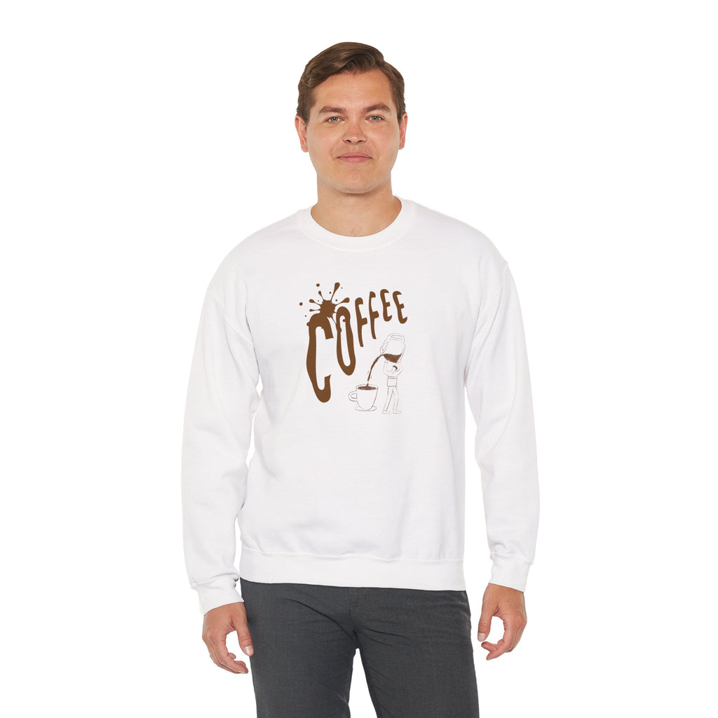 Coffee Lover Crewneck Sweatshirt — Retro Brown Coffee Graphic