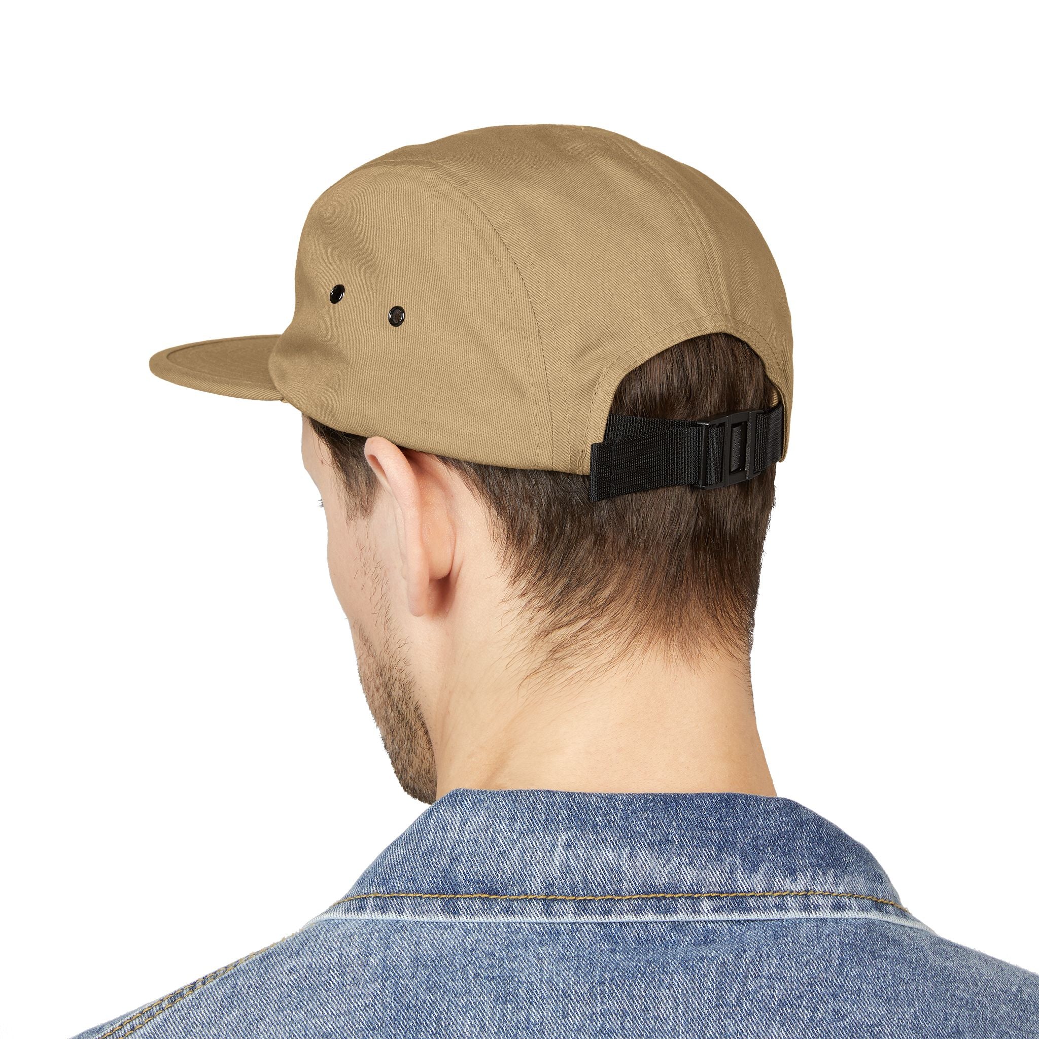 Embroidered 5-Panel Cap — "Make sure that energy is right" Casual Tan Hat