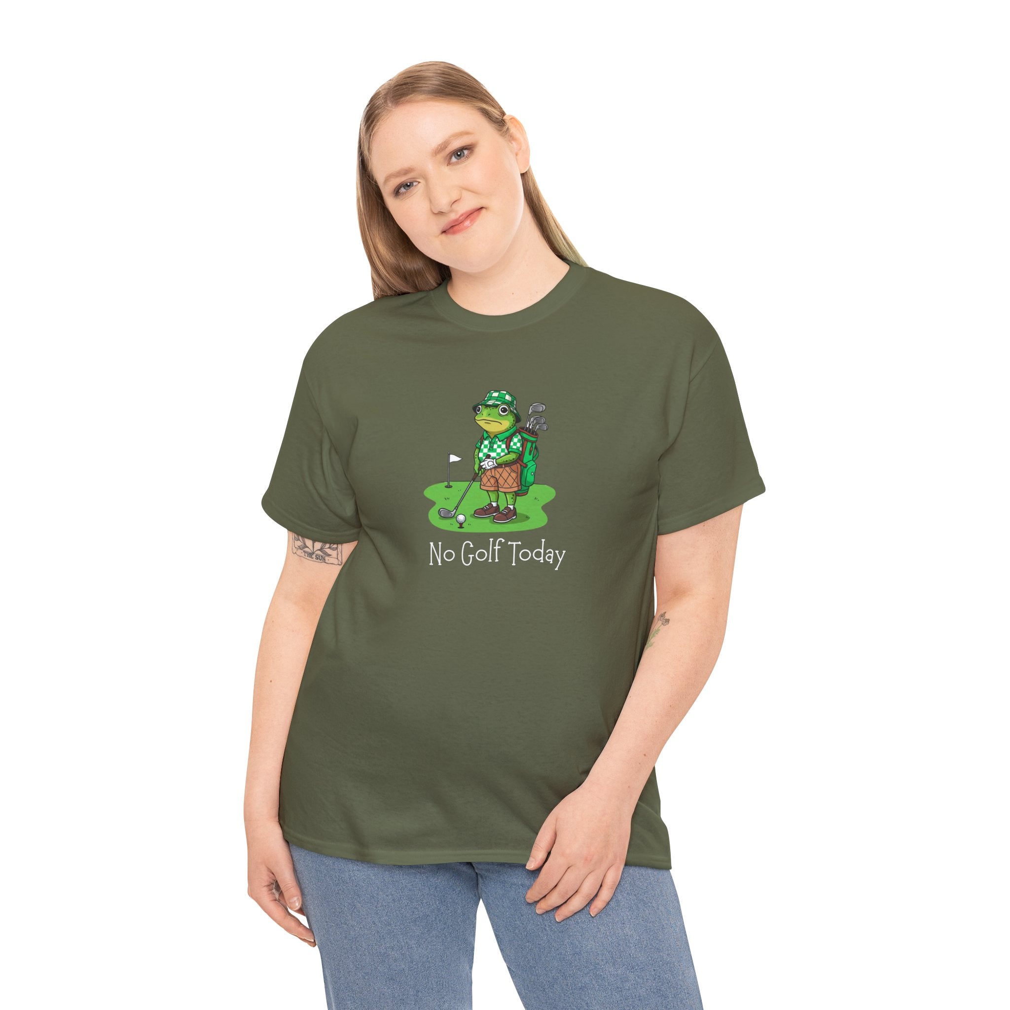 T-Shirt — Funny 'No Golf Today' Frog Golfer Graphic Tee