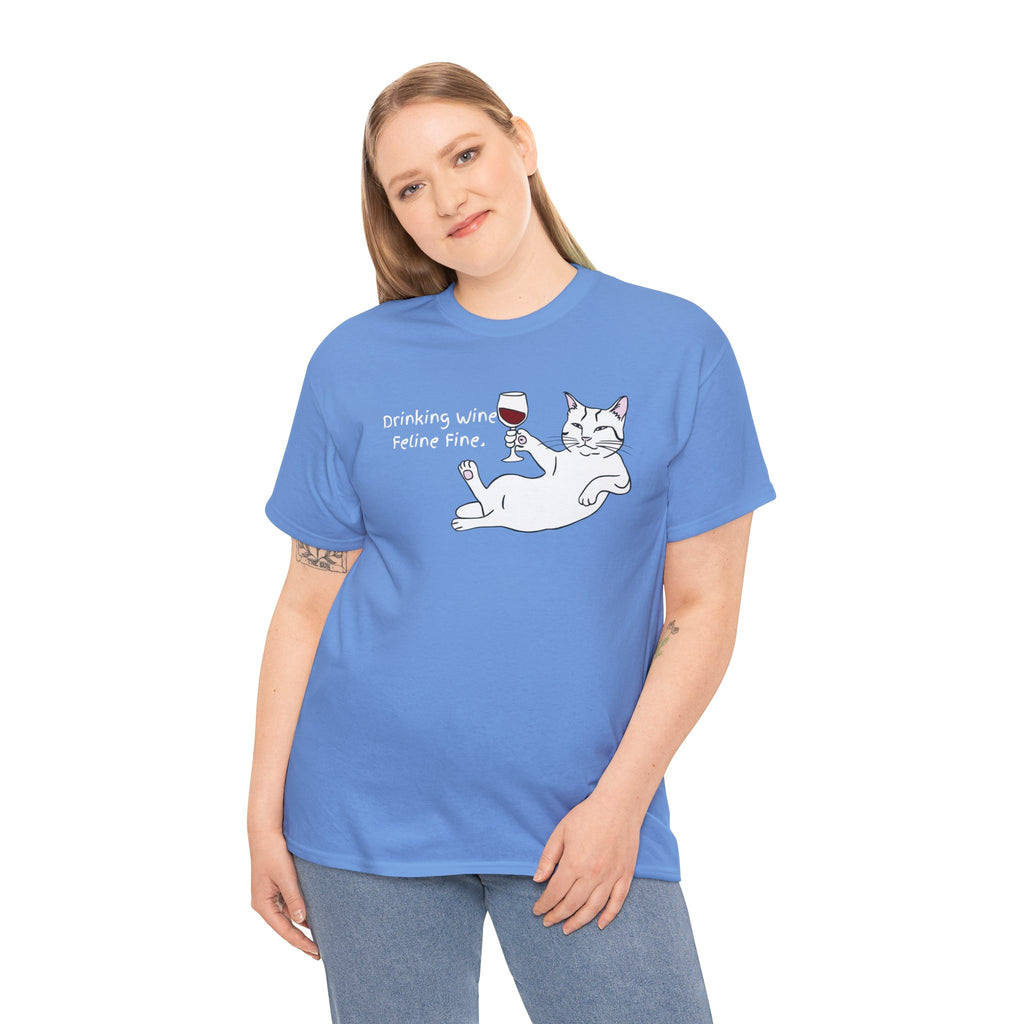 Drinking Wine, Feline Fine Cat Tee