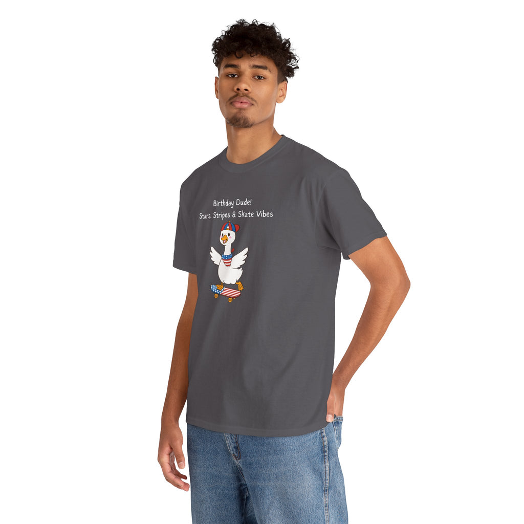Birthday Dude! Stars, Stripes & Skate Vibes Tee