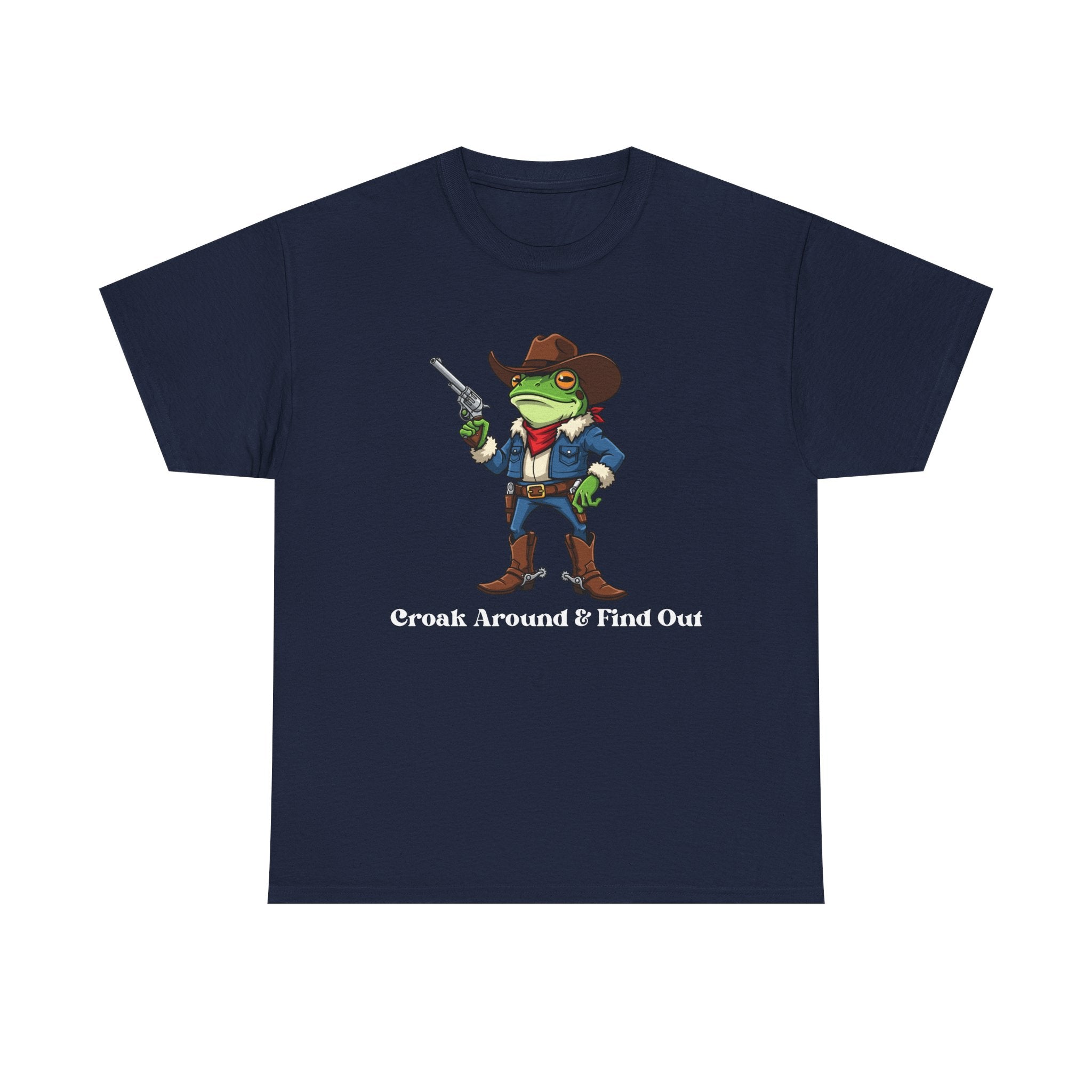 Cowboy Frog T-Shirt - "Croak Around & Find Out" Funny Western Graphic Tee