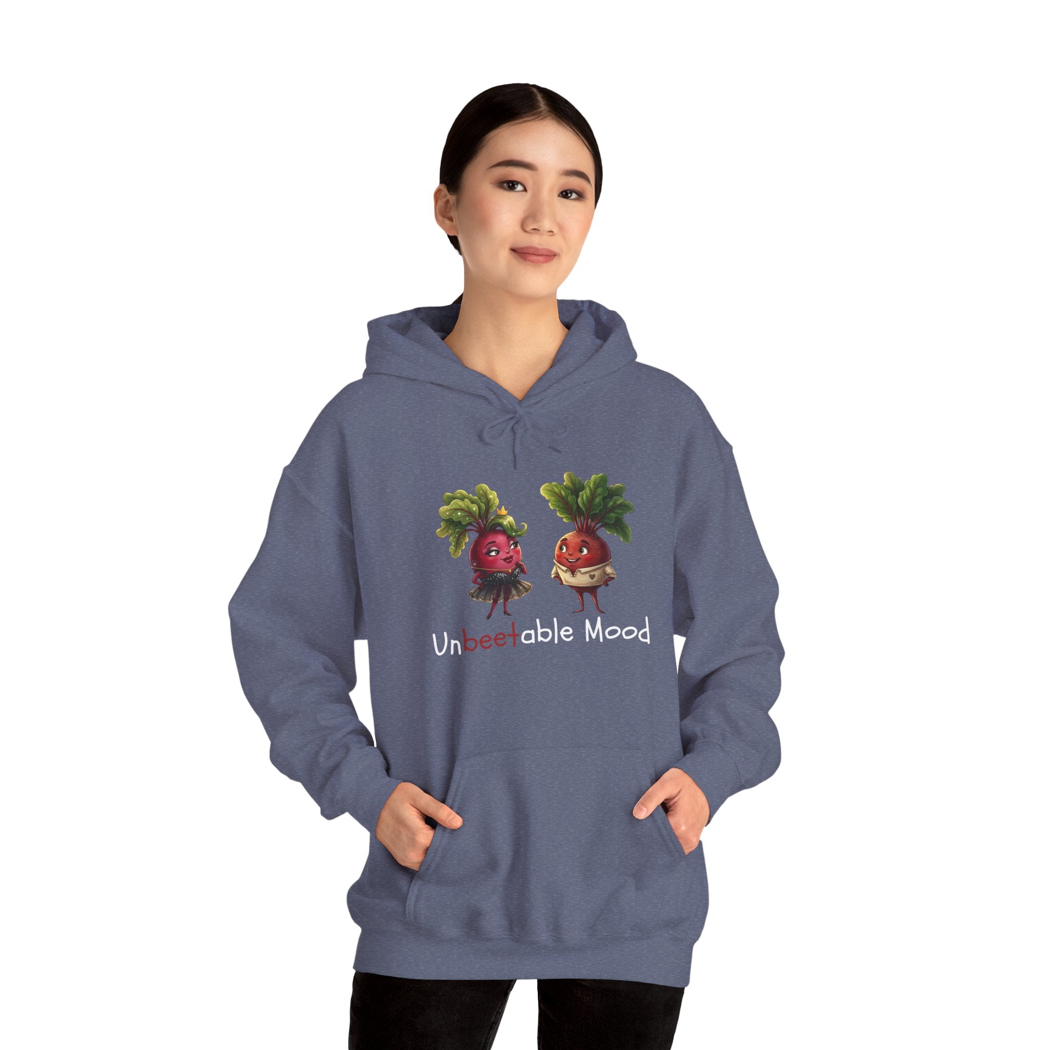 Radish 'Unbeetable Mood' Hoodie – Cute Veggie Couple Graphic Sweatshirt