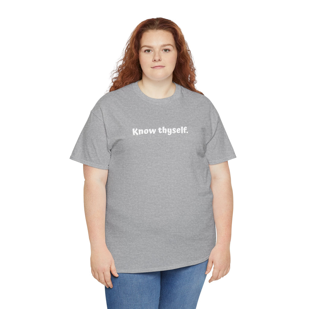 Know Thyself T-Shirt — Minimalist Affirmation Tee