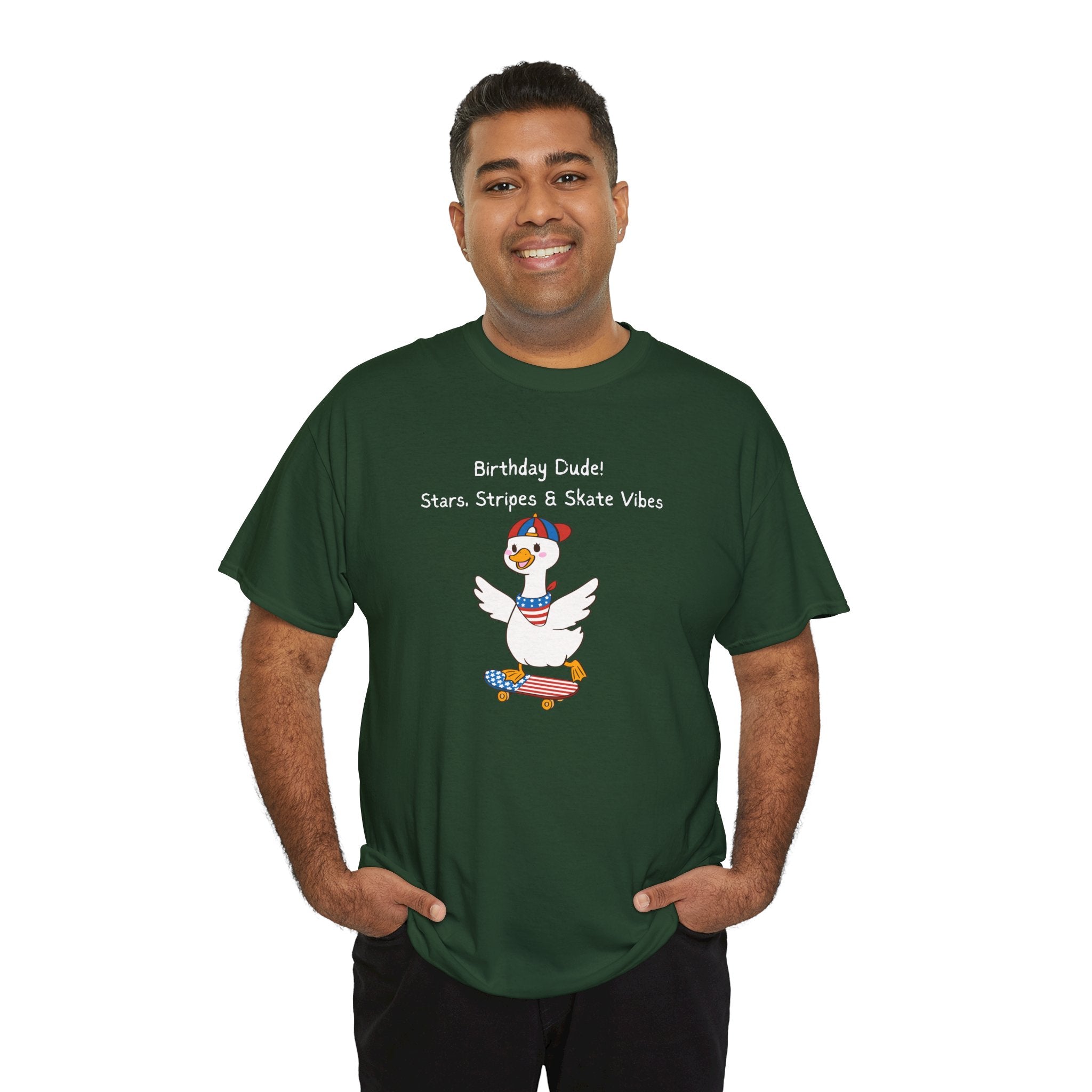 Birthday Dude! Stars, Stripes & Skate Vibes Tee
