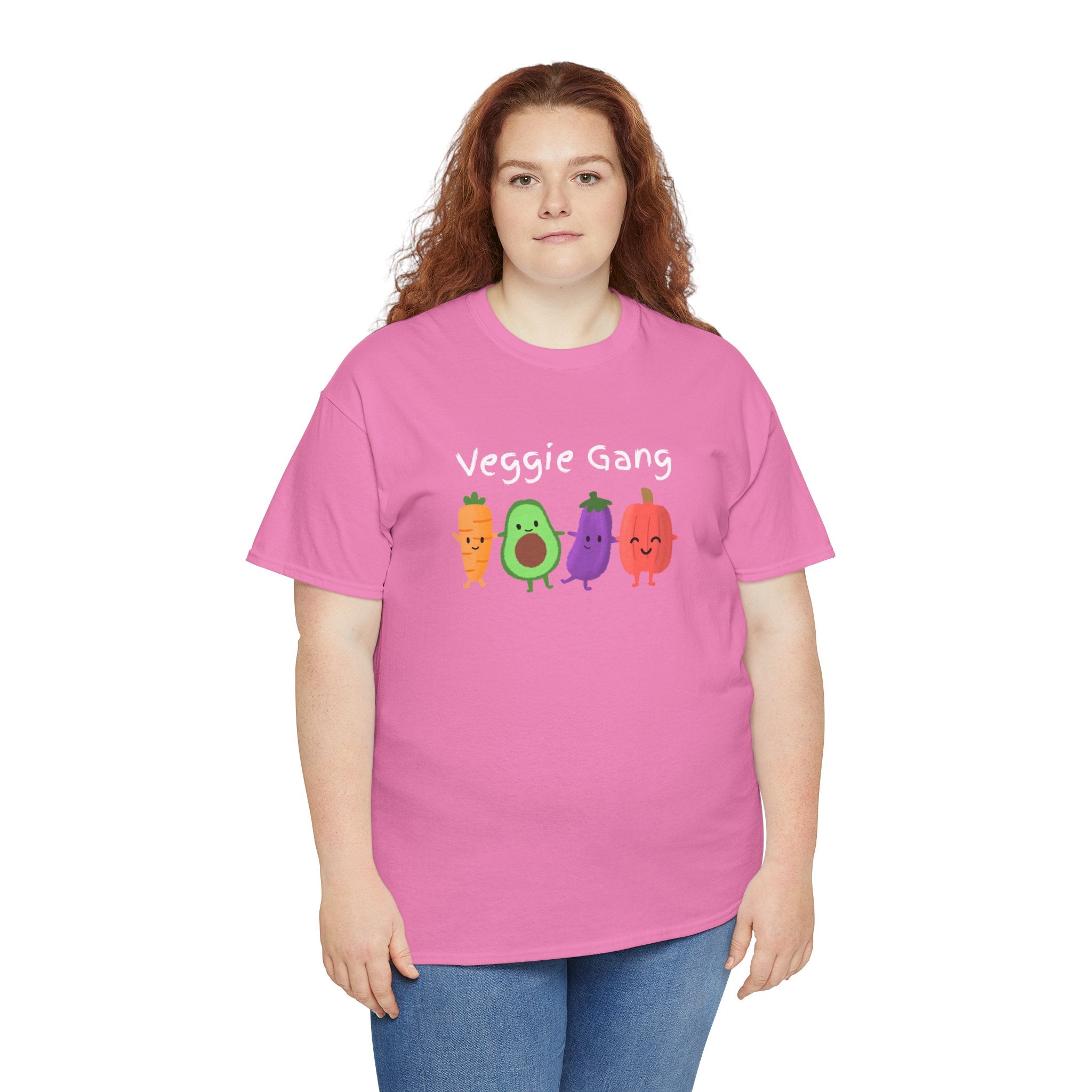 Veggie Gang T-Shirt – Cute Cartoon Avocado, Carrot, Eggplant & Pepper Tee