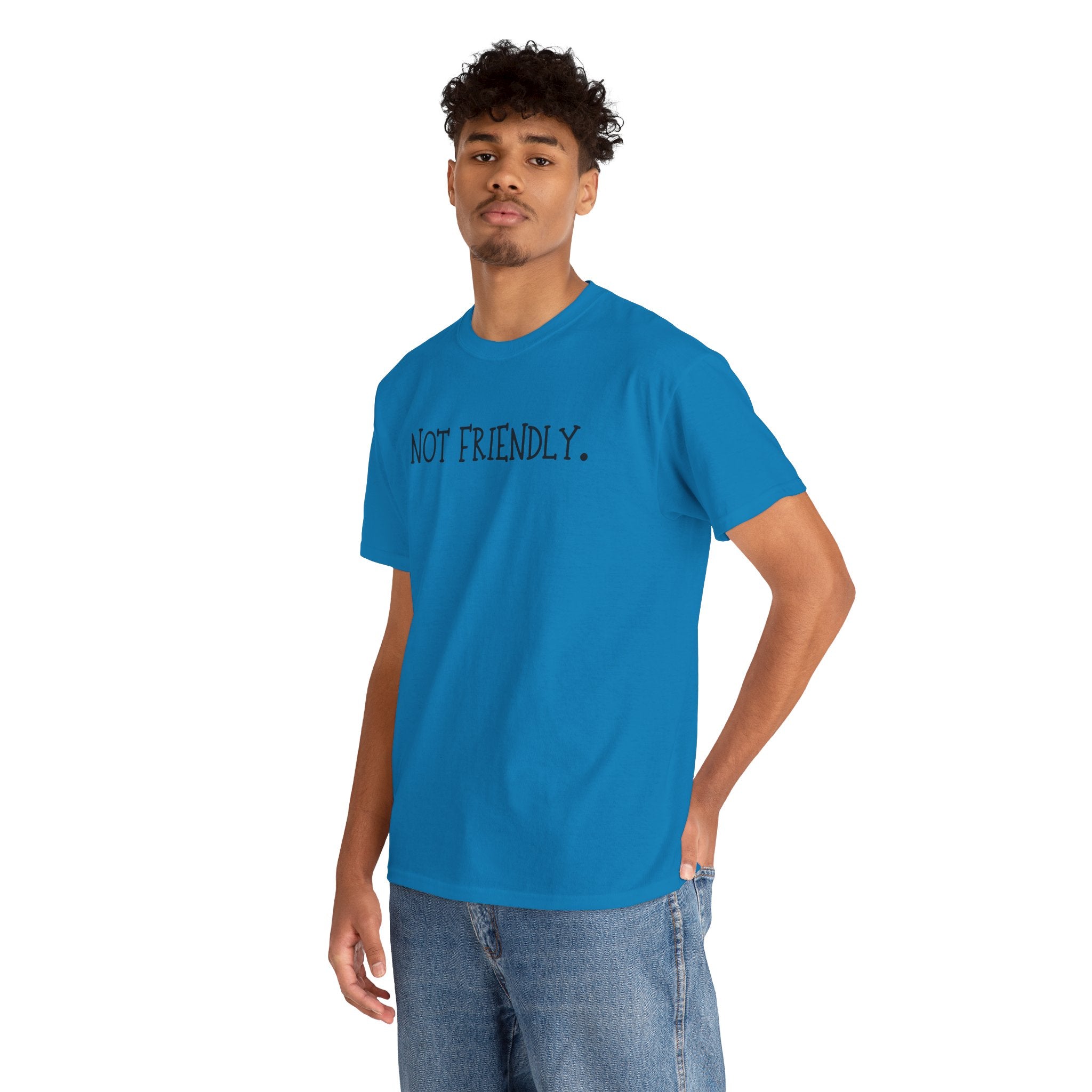 T-Shirt — "Not Friendly." Minimalist Statement Tee