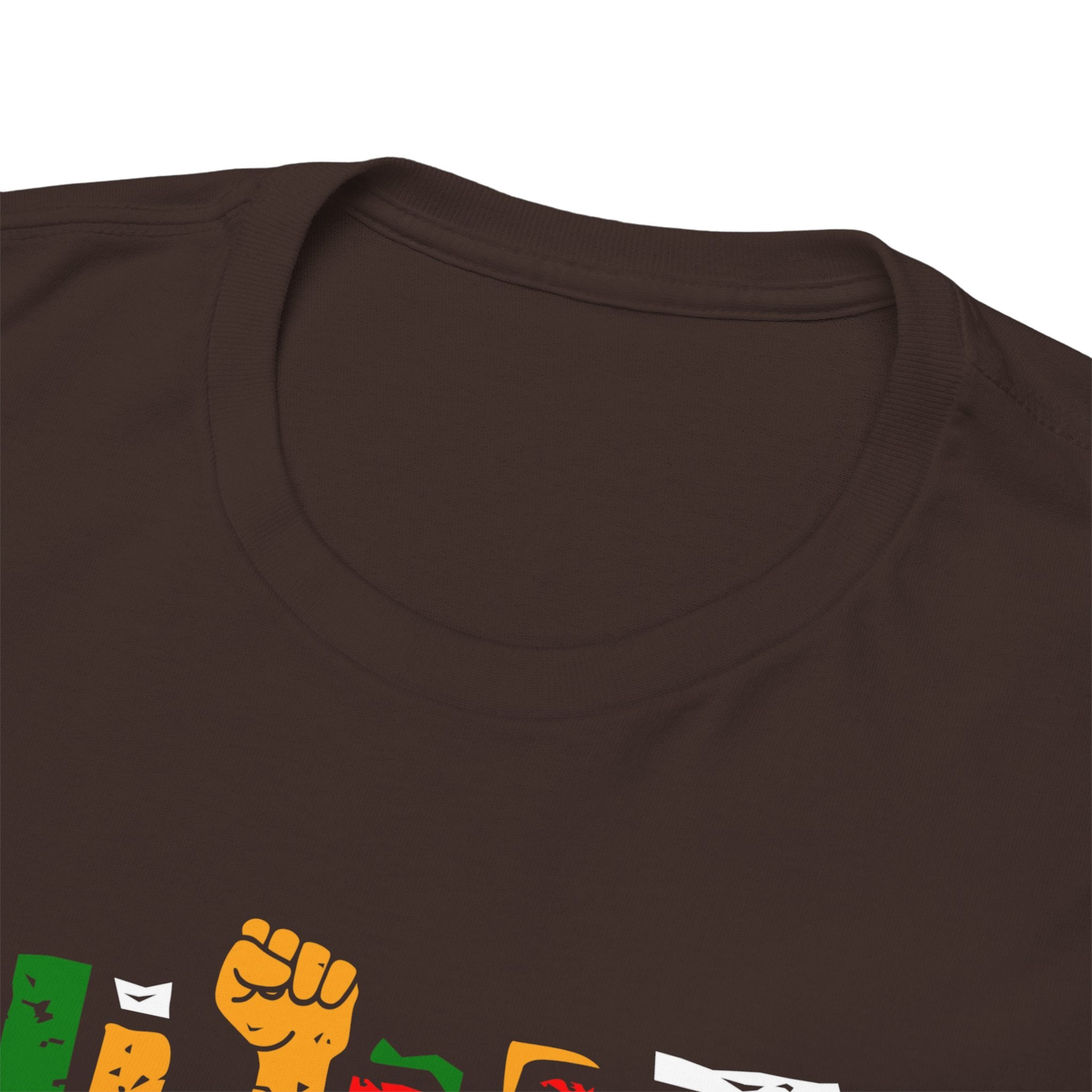 Juneteenth Celebration T-Shirt — "Made Us Stronger" Floral Block Letter Tee