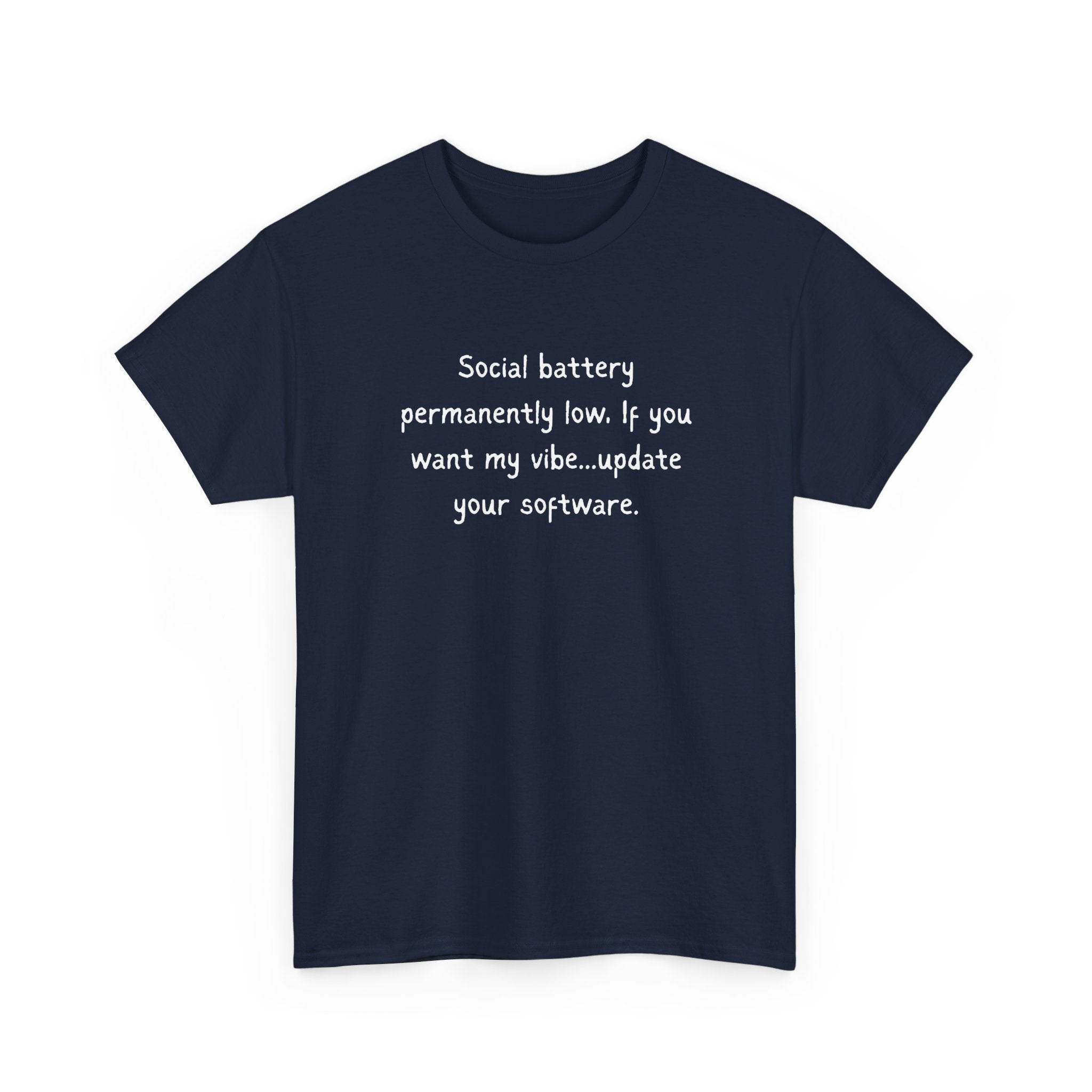 Social Battery Permanently Low Tee — Introvert Humor Cotton T-Shirt