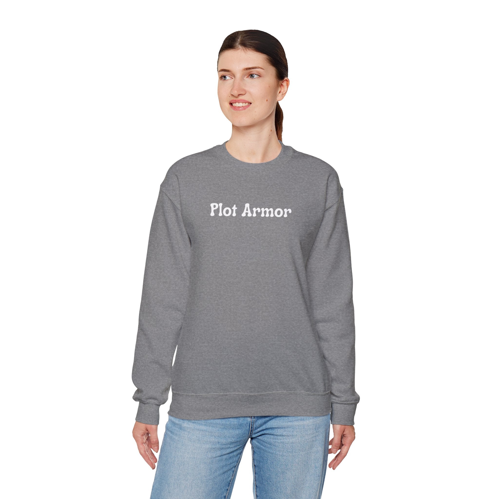 Plot Armor Sweatshirt — Funny Gamer RPG Crewneck for D&D & Roleplayers