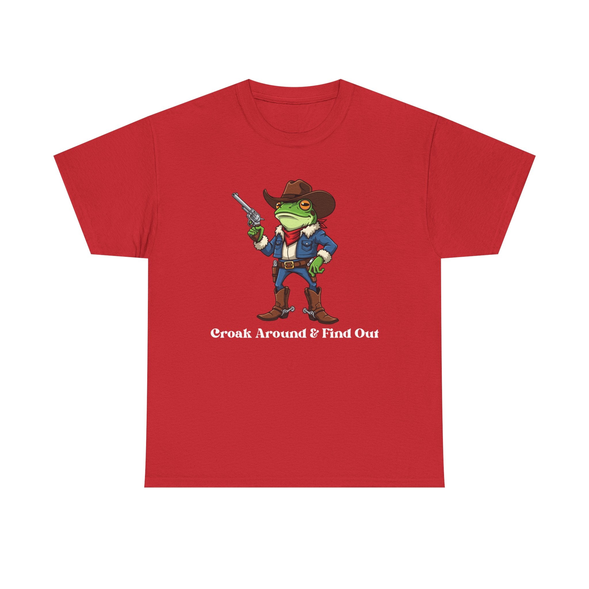 Cowboy Frog T-Shirt - "Croak Around & Find Out" Funny Western Graphic Tee