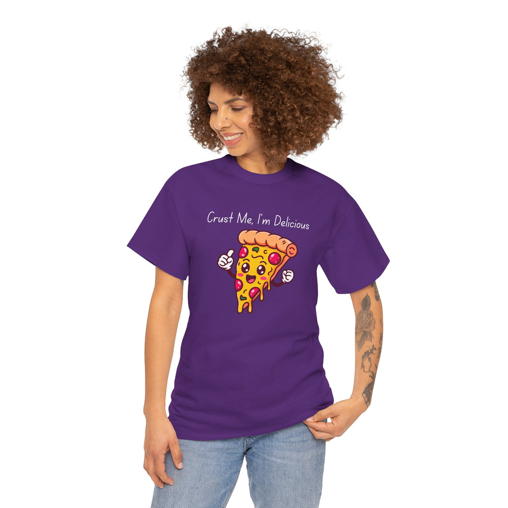Pizza Slice Tee — "Crust Me, I'm Delicious" Funny Pizza Graphic Shirt