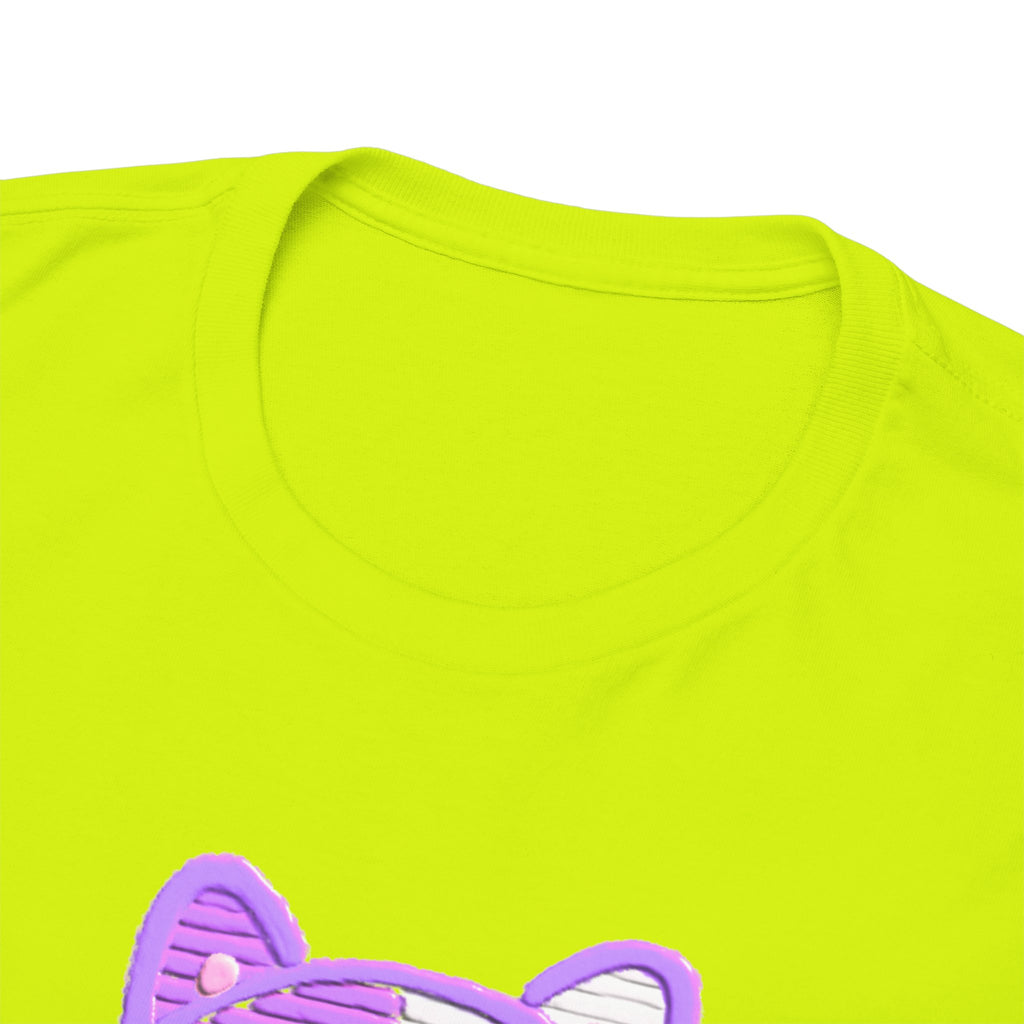 Cute Purple Cat “Hi” T-Shirt — Kawaii Kitten Graphic Tee