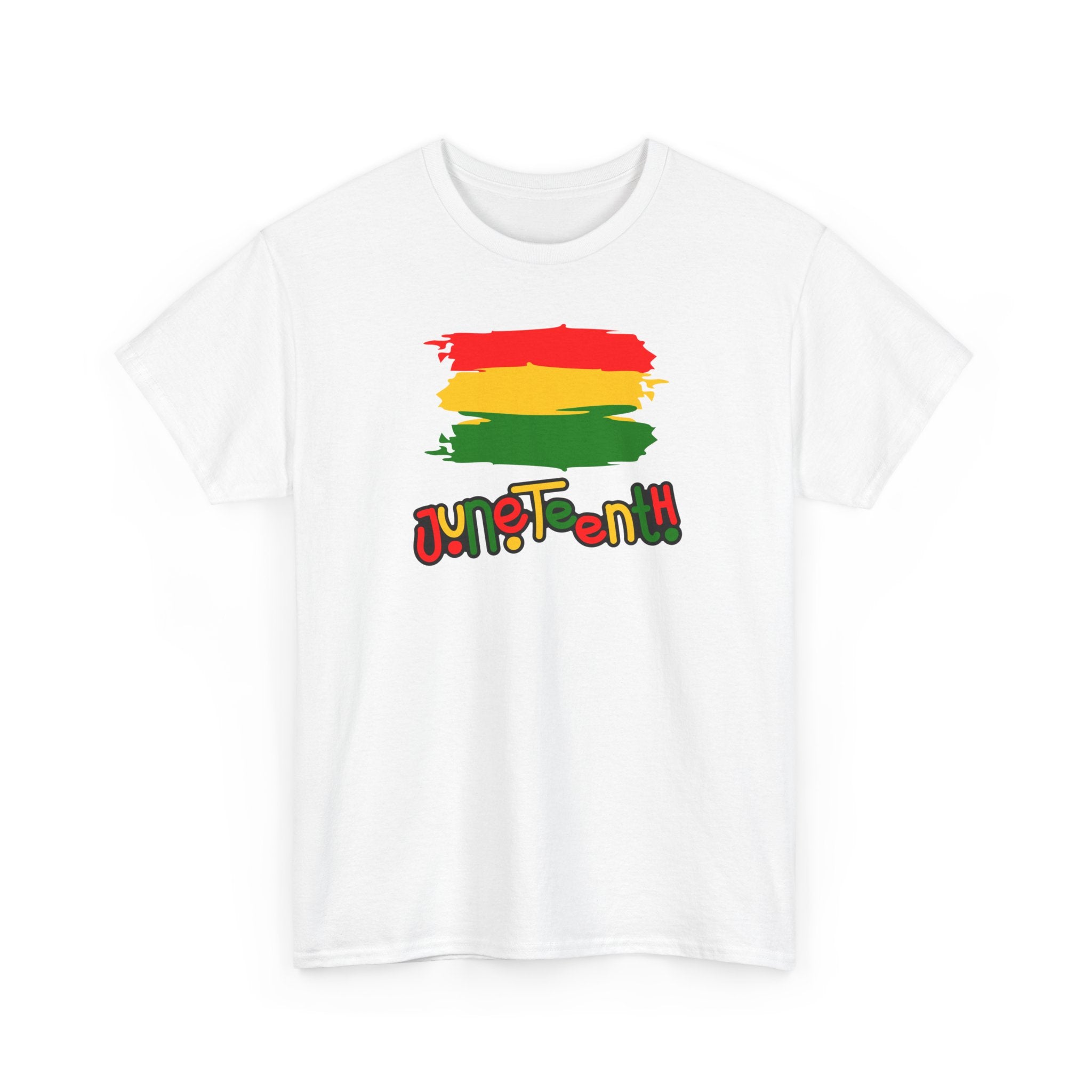 Juneteenth Graphic Tee — Rasta Flag Brushstroke Design