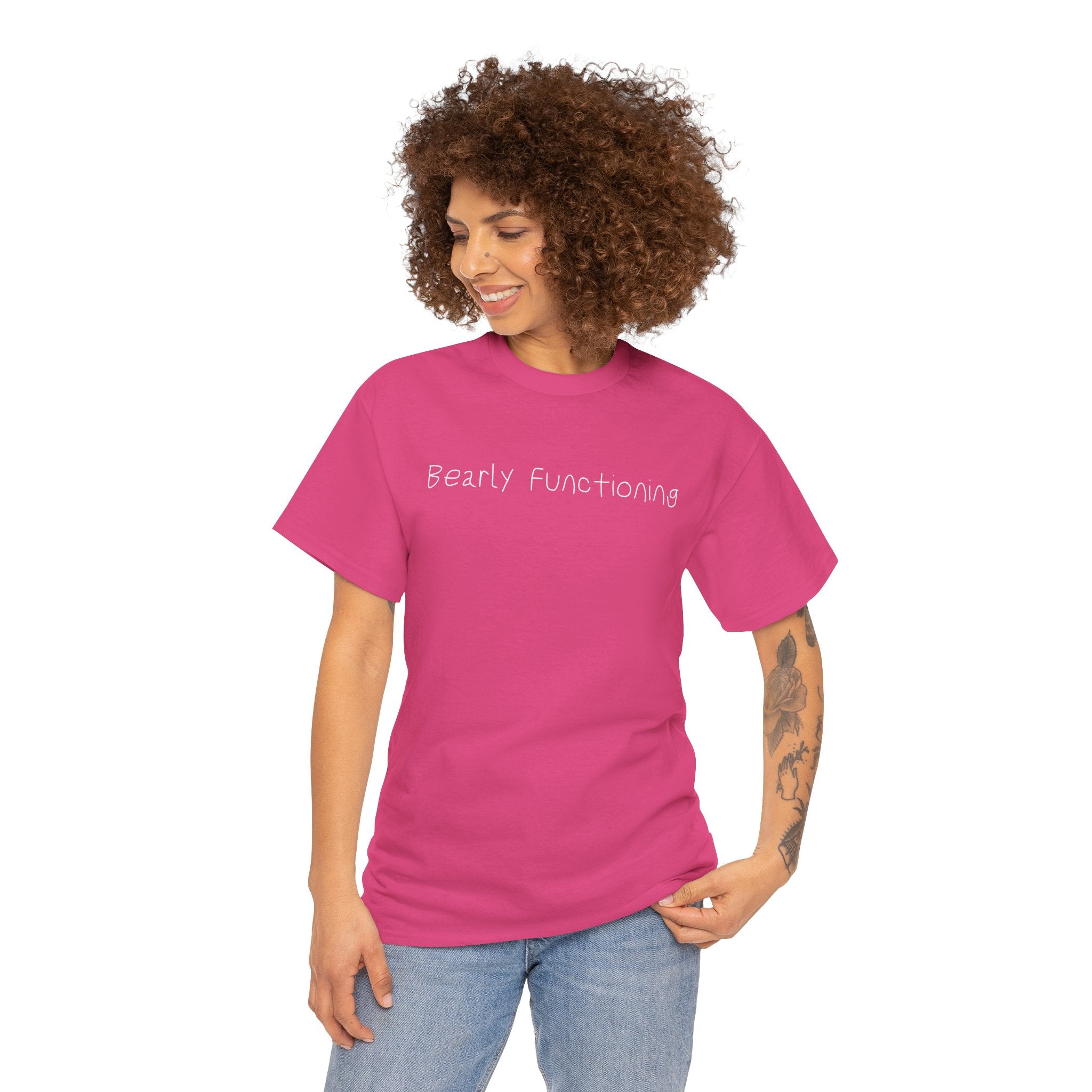 Bearly Functioning T-Shirt — Funny Relatable Graphic Tee for Introverts & Busy People