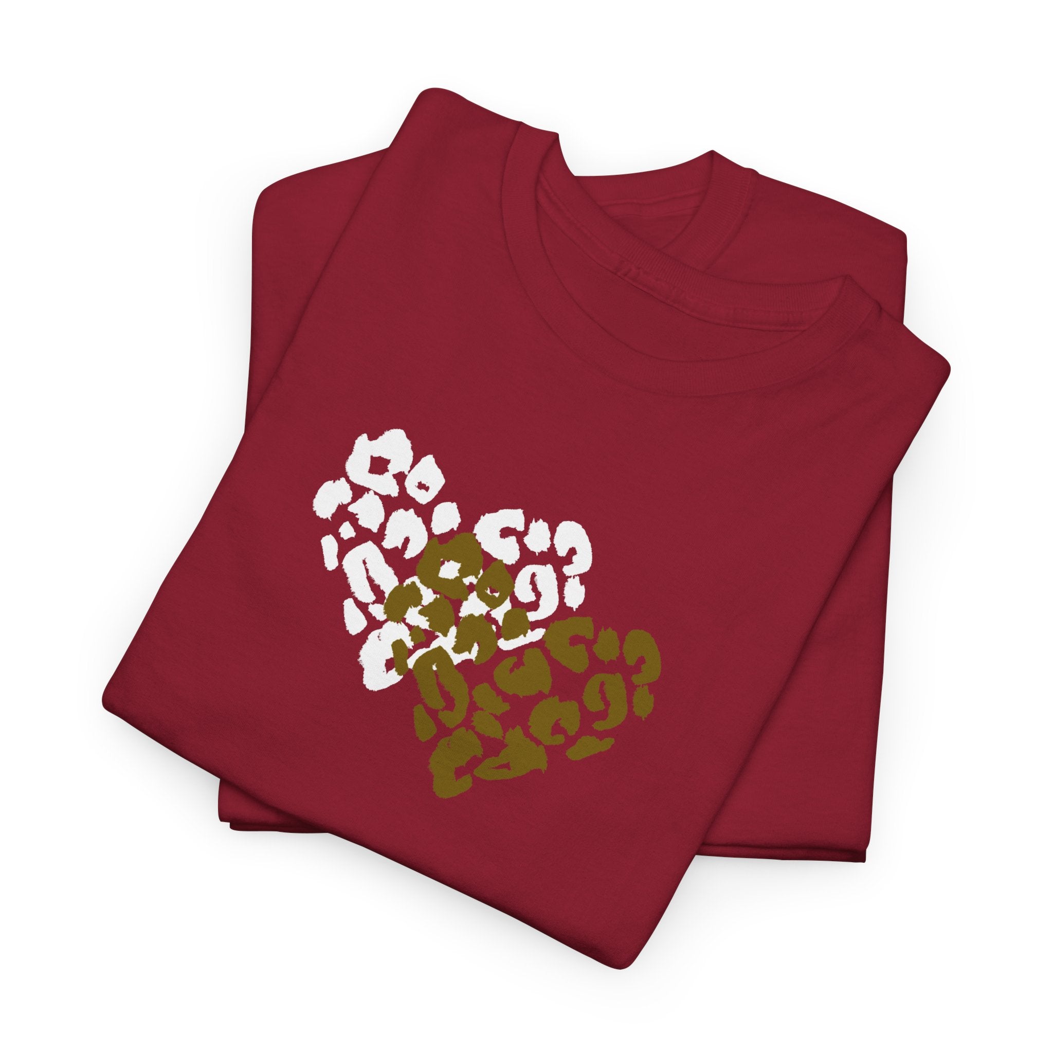 Leopard Heart Graphic Tee — Two-Tone Animal Print Heart T-Shirt