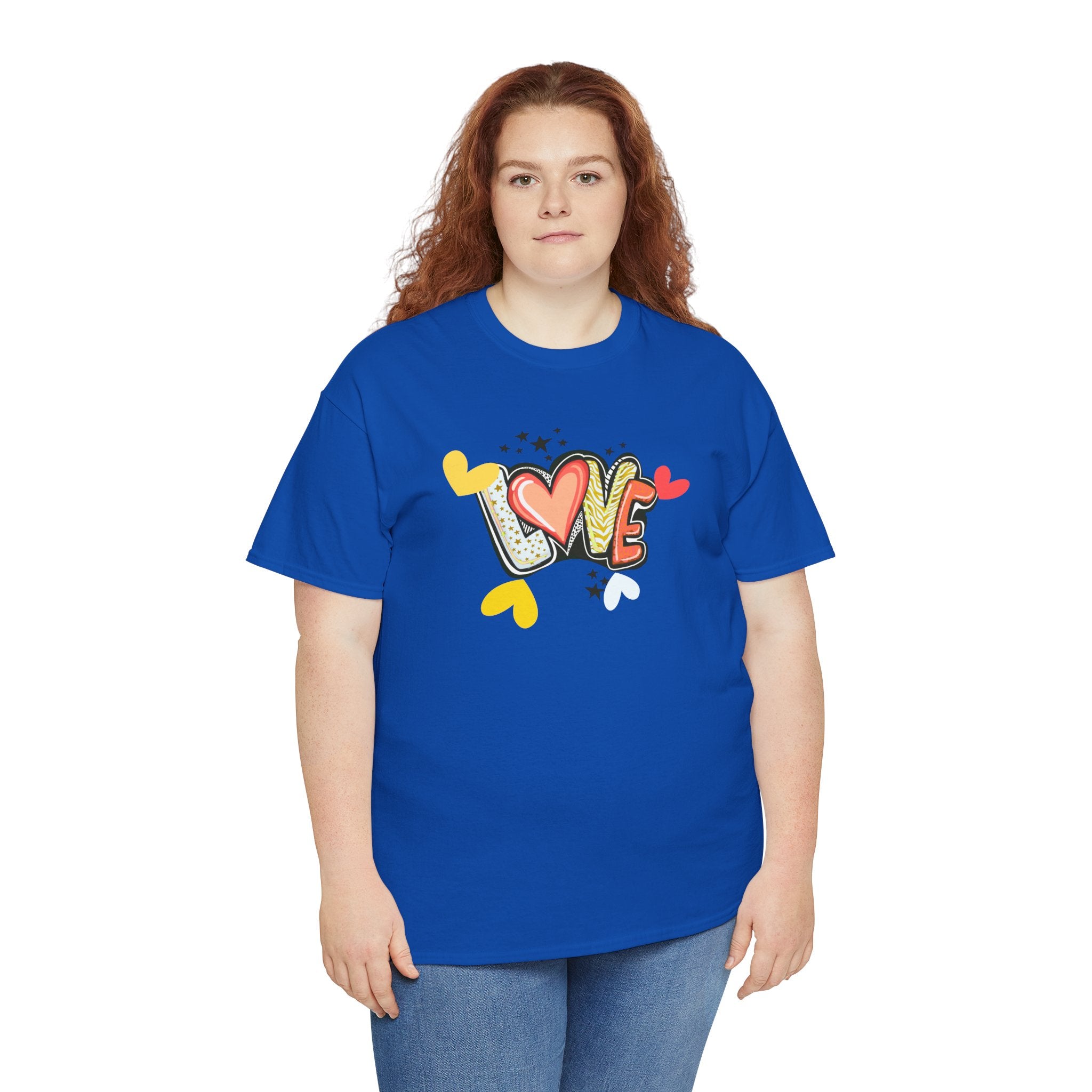Love Heart Graphic Tee — Retro Doodle "LOVE" Design