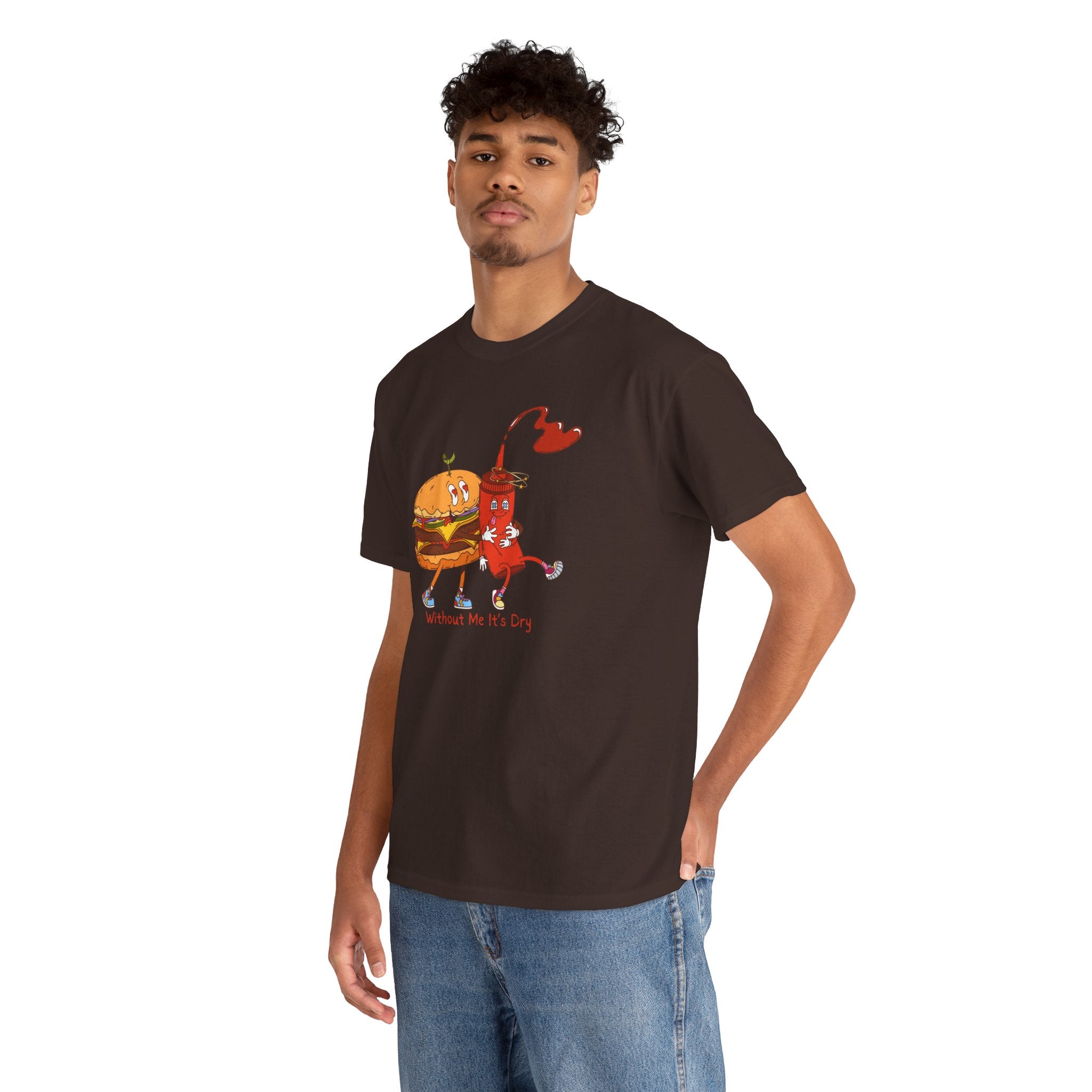 Ketchup & Burger Besties Tee — "Without Me, He’s Dry" Funny Food Couple T-Shirt