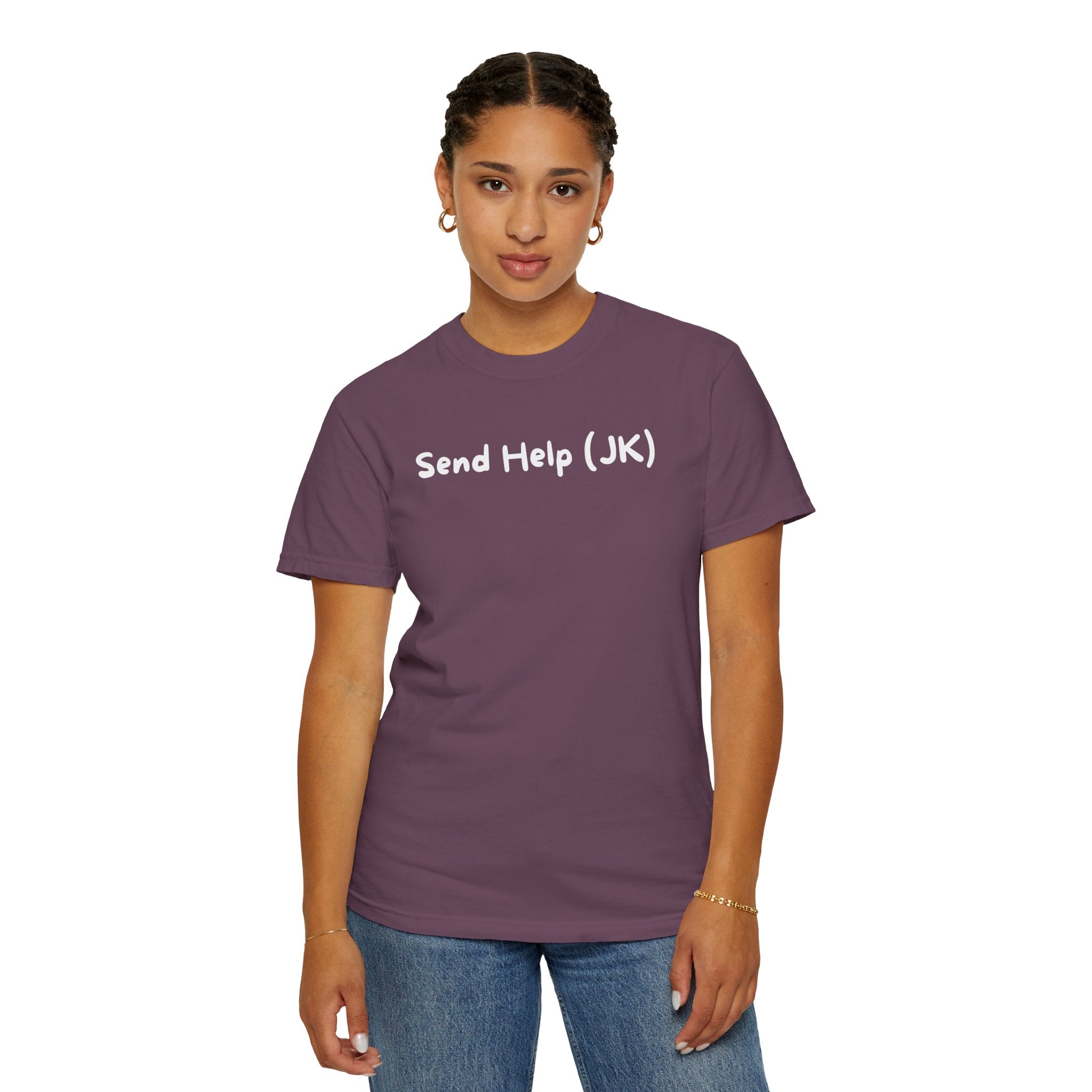 T-Shirt — "Send Help (JK)" Casual Graphic Tee