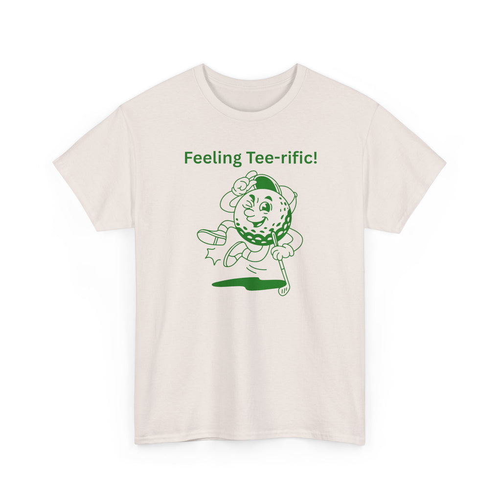 Golf Tee T-Shirt — "Feeling Tee-rific!" Vintage Golf Character Shirt