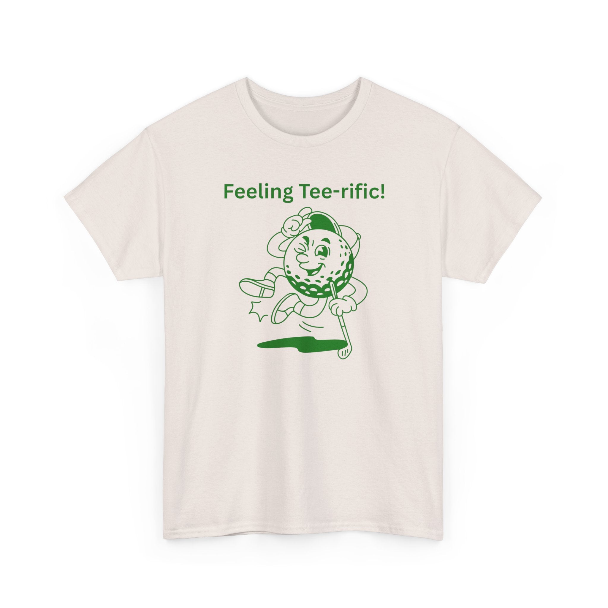 Golf Tee T-Shirt — "Feeling Tee-rific!" Vintage Golf Character Shirt