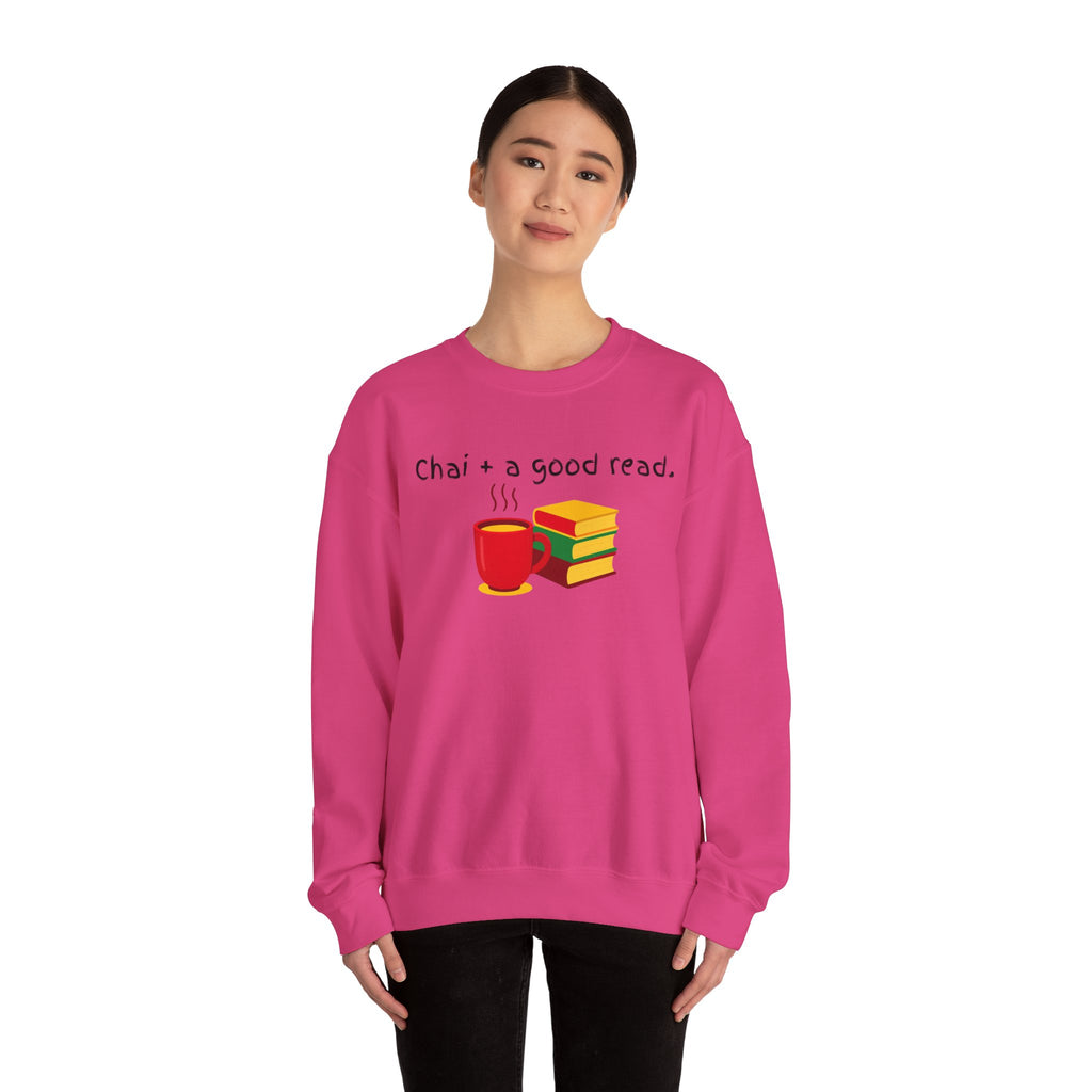 Cozy Reading Sweatshirt — "Chai + a Good Read" Crewneck