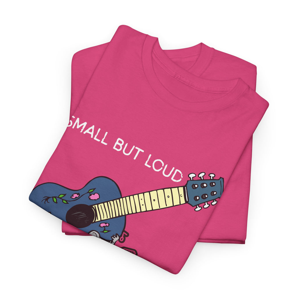 T-Shirt — "Small But Loud" Cute Mouse with Guitar Graphic