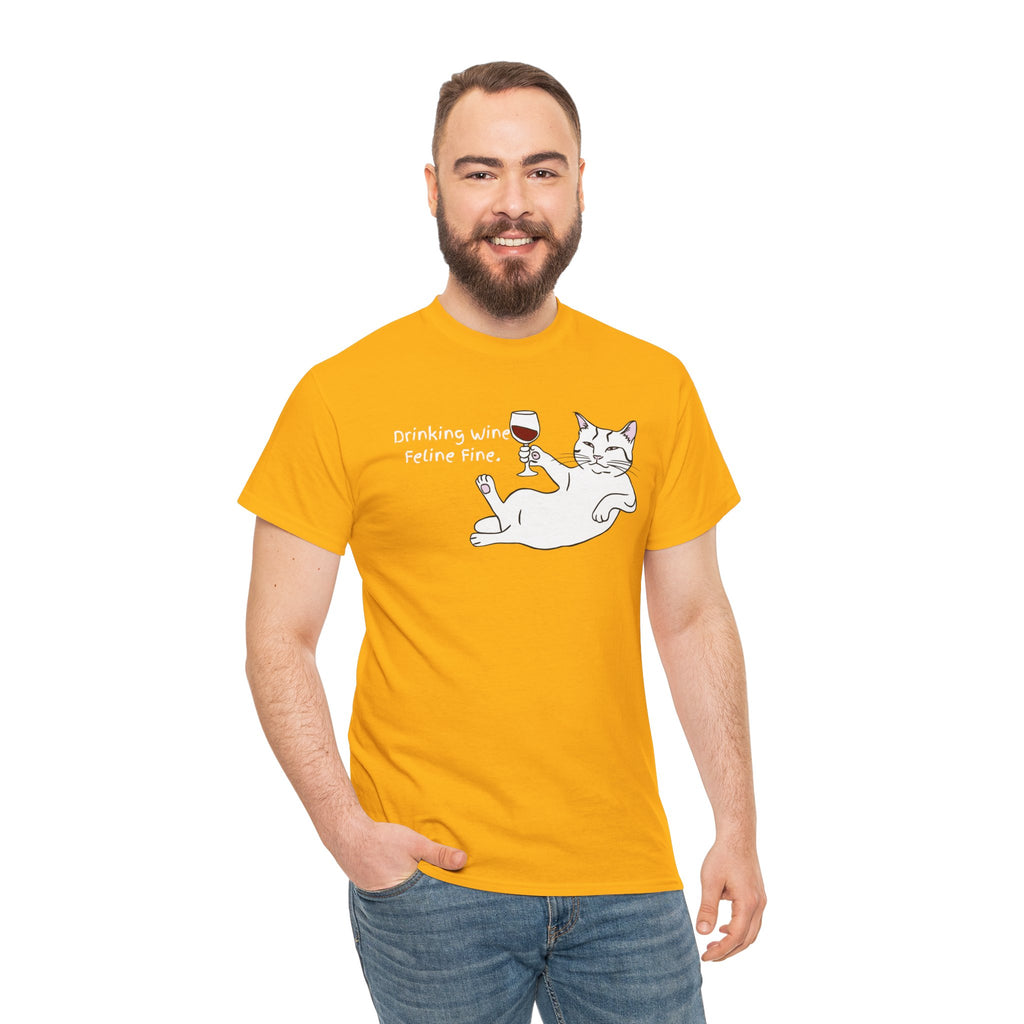 Drinking Wine, Feline Fine Cat Tee