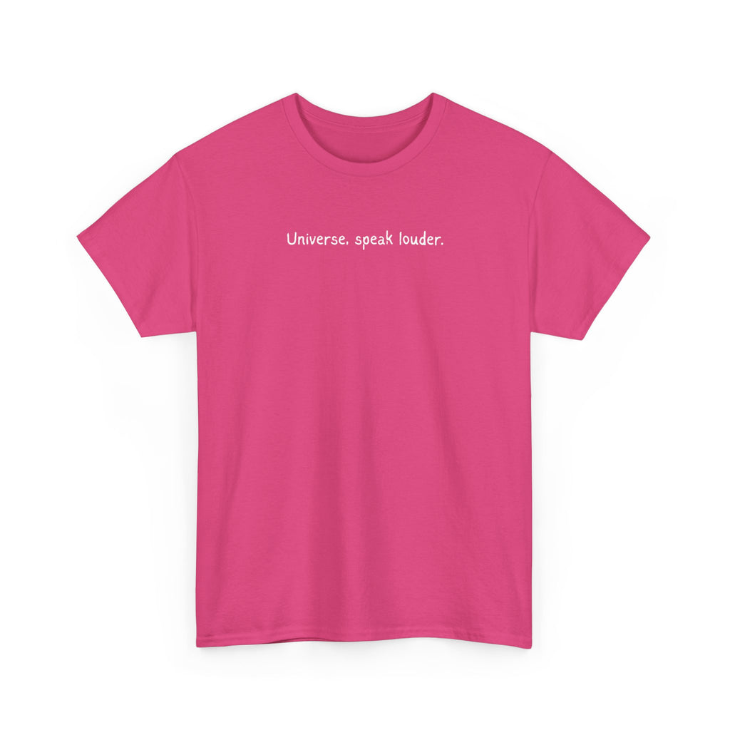 'Universe, Speak Louder' Black Graphic Tee Tag