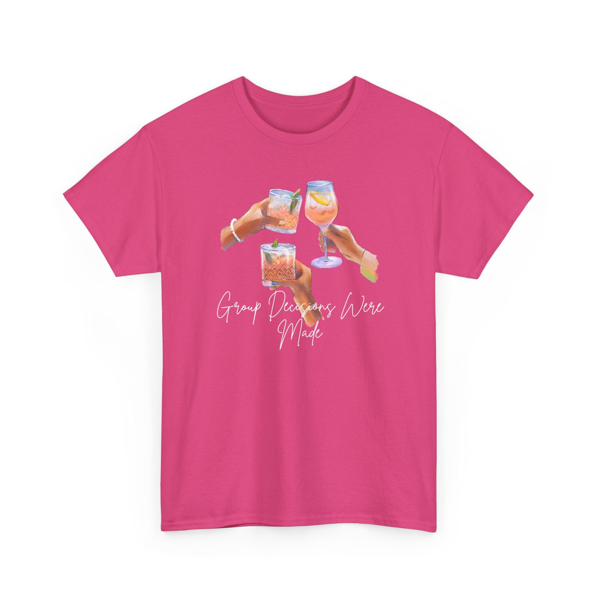 Cheers Wine T-Shirt — "Good Days Are Here" Toast Graphic Tee