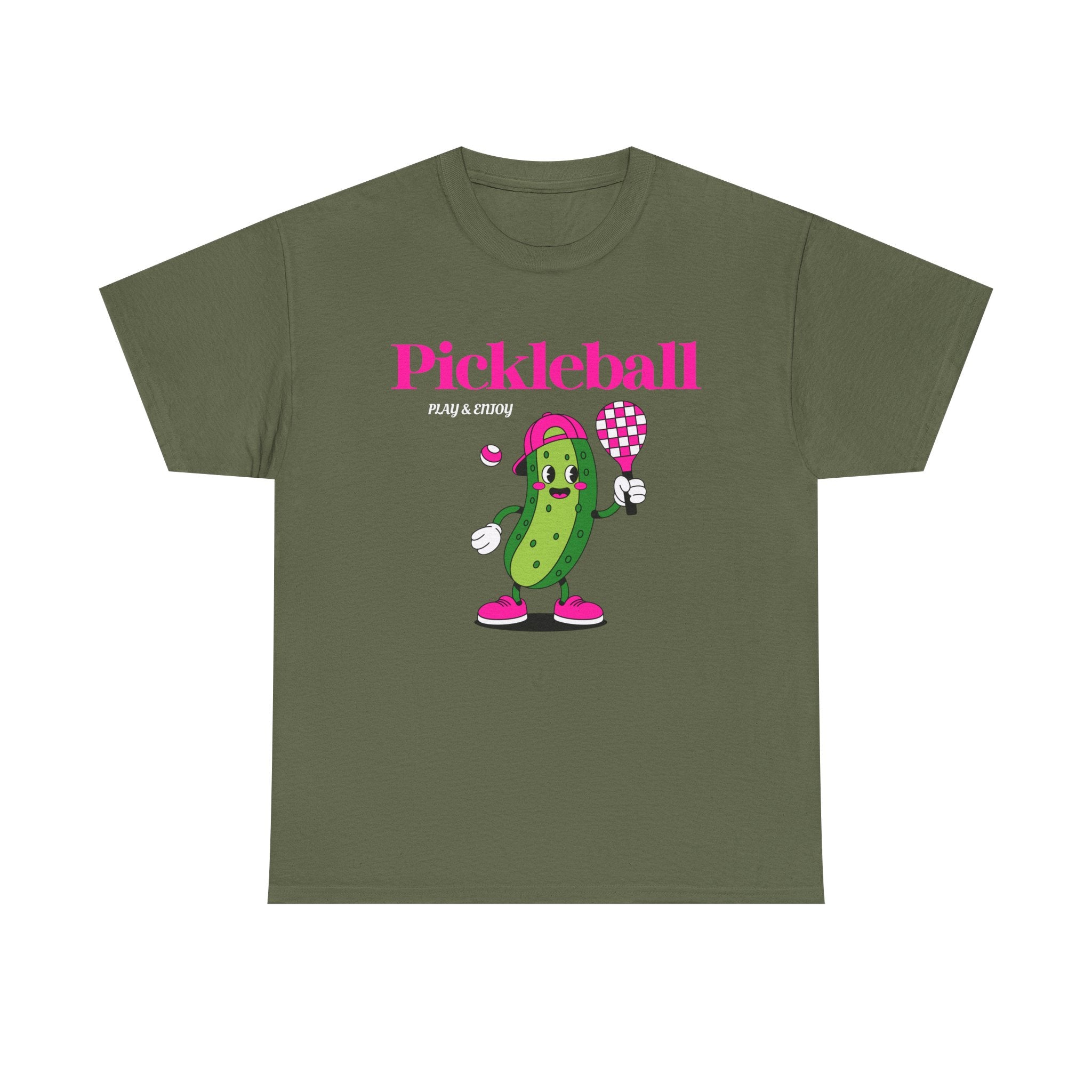 Pickleball Pickle Mascot Tee — Play & Enjoy Graphic T-Shirt