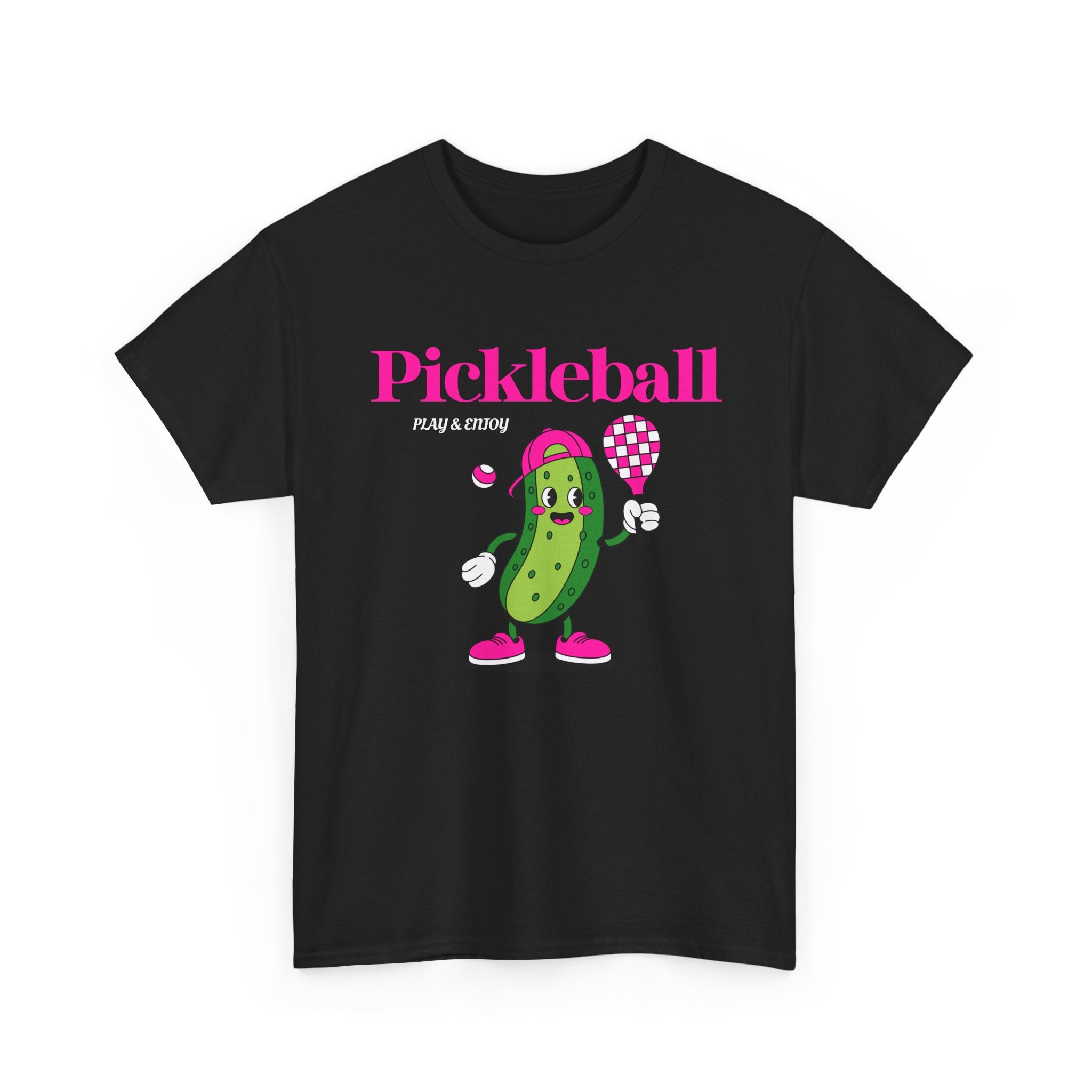 Pickleball Pickle Mascot Tee — Play & Enjoy Graphic T-Shirt