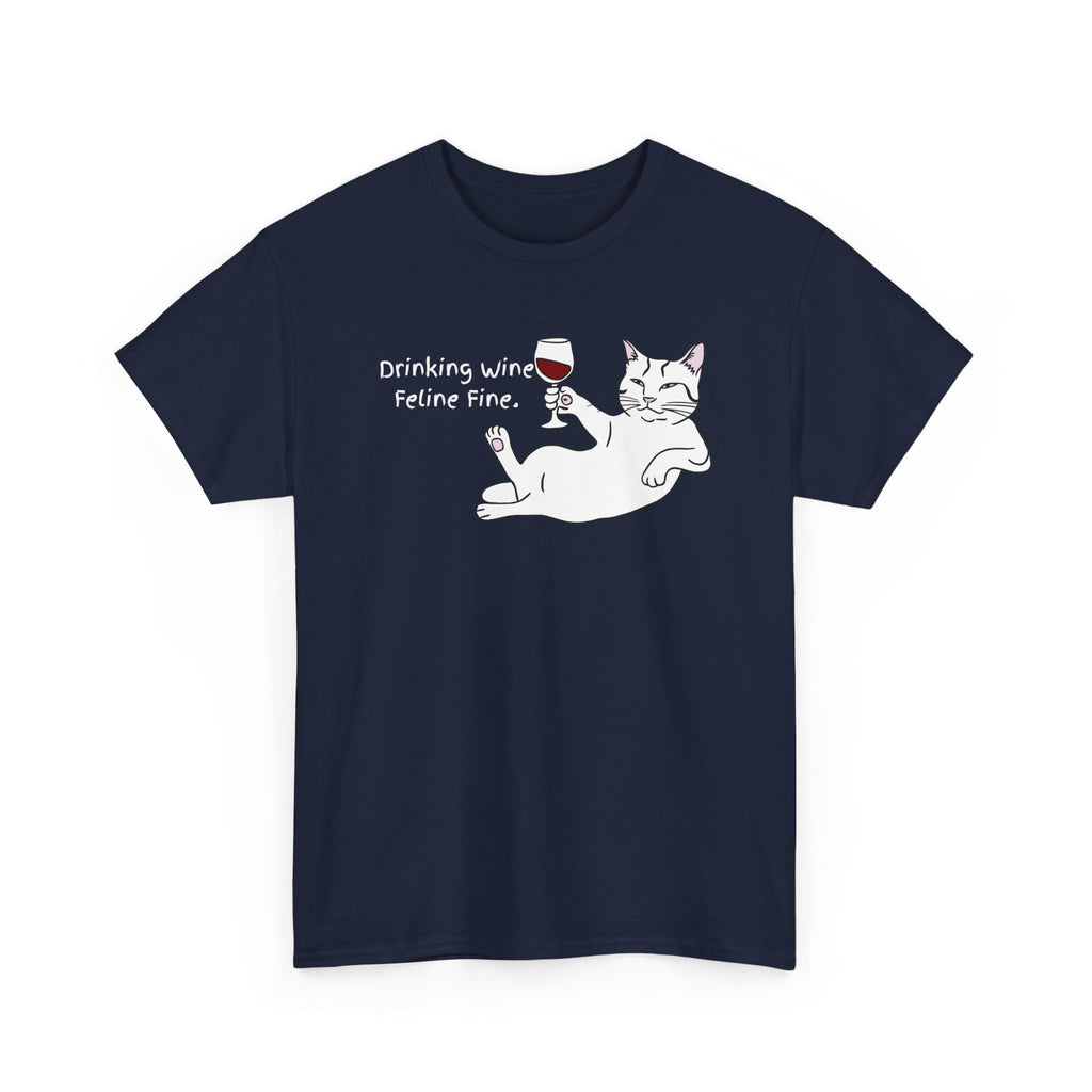 Drinking Wine, Feline Fine Cat Tee