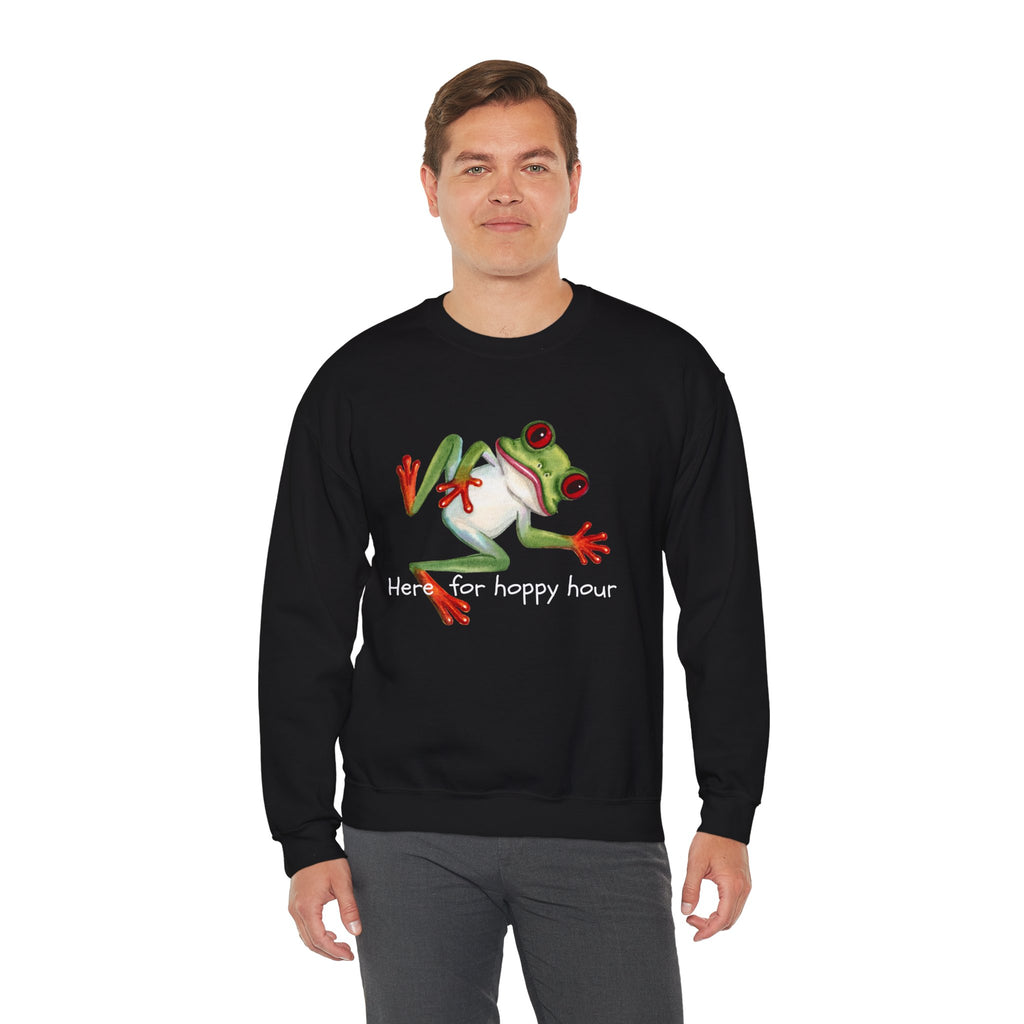 Frog 'Here for Hoppy Hour' Crewneck Sweatshirt