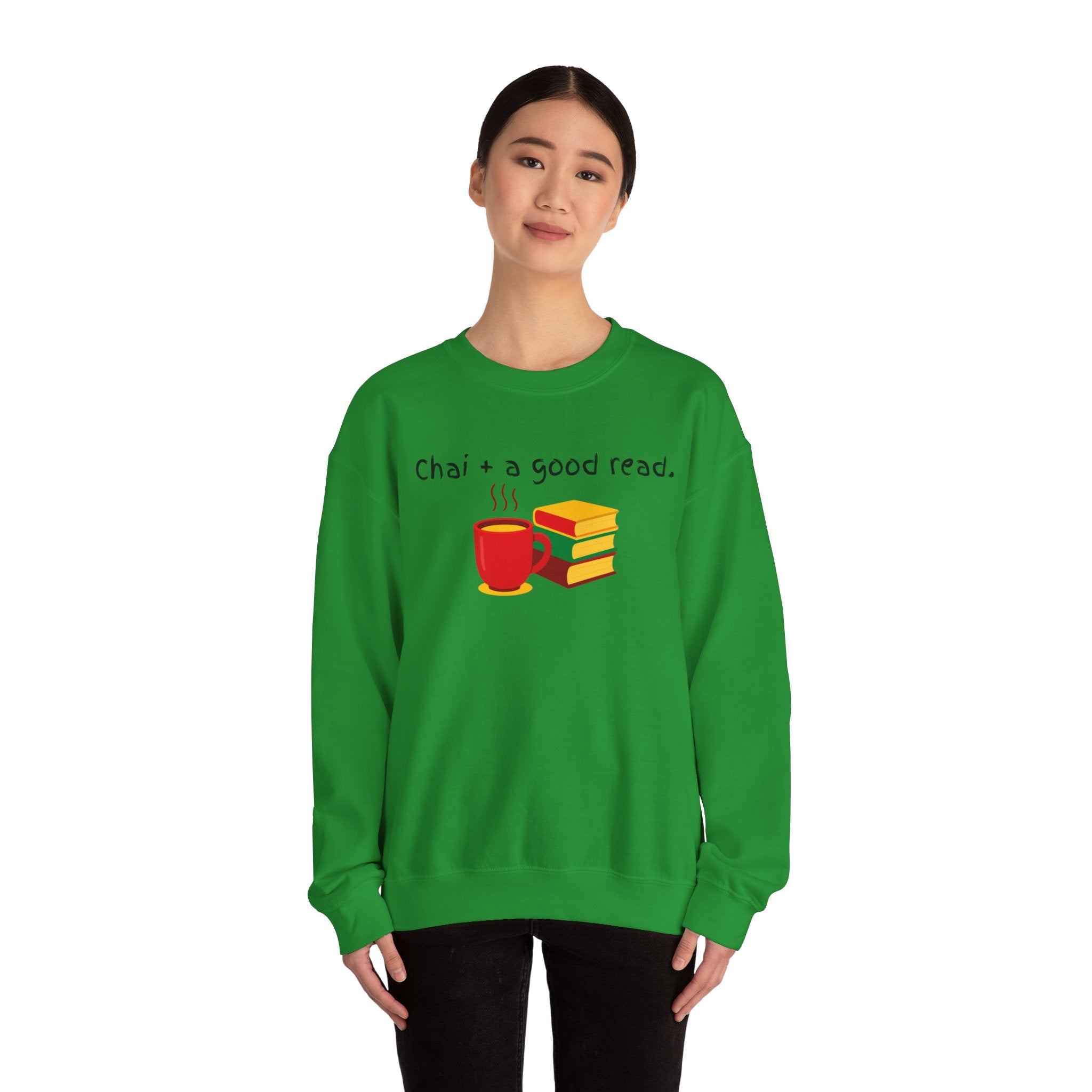 Cozy Reading Sweatshirt — "Chai + a Good Read" Crewneck