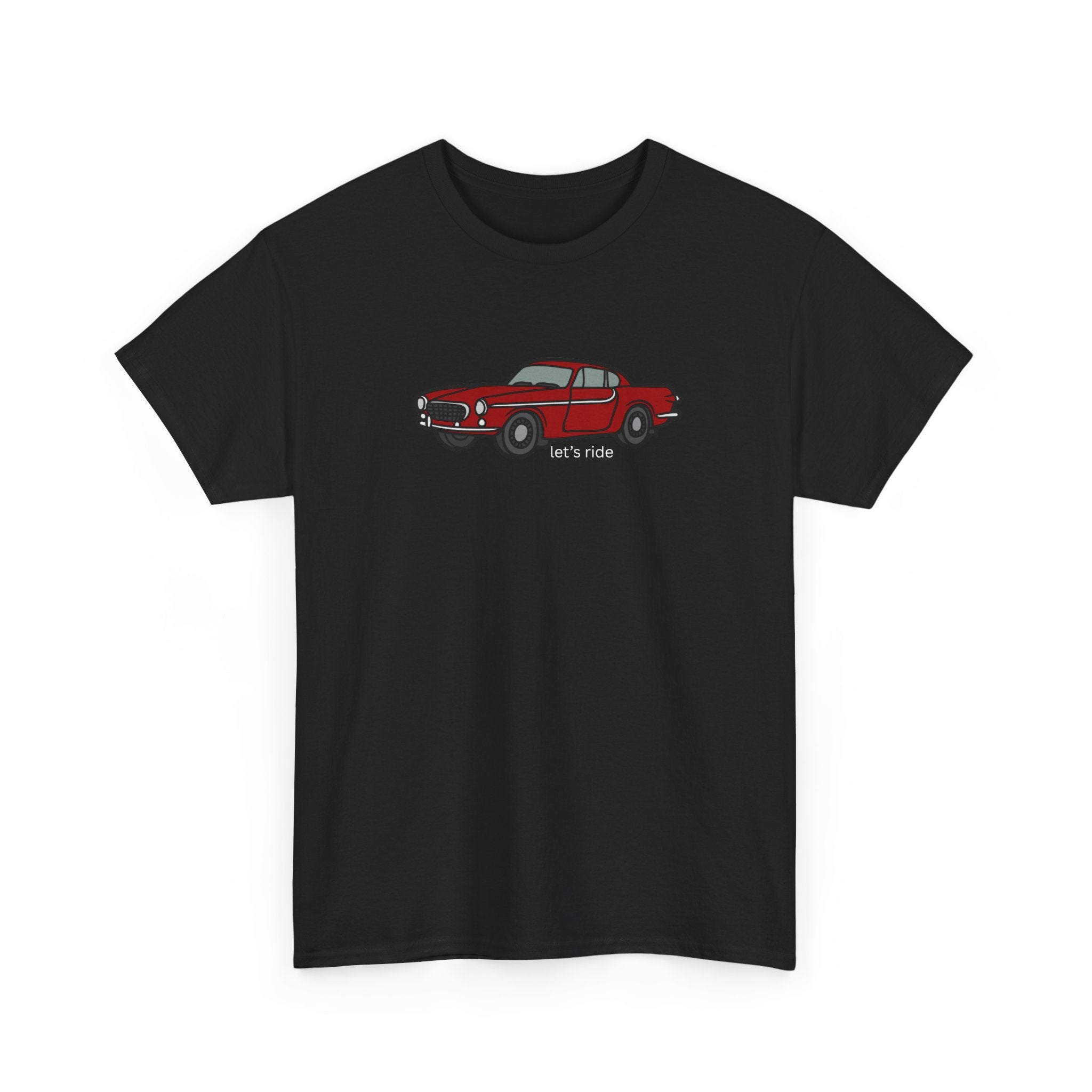Classic Red Mustang Tee — "let's ride" Vintage Car T-Shirt